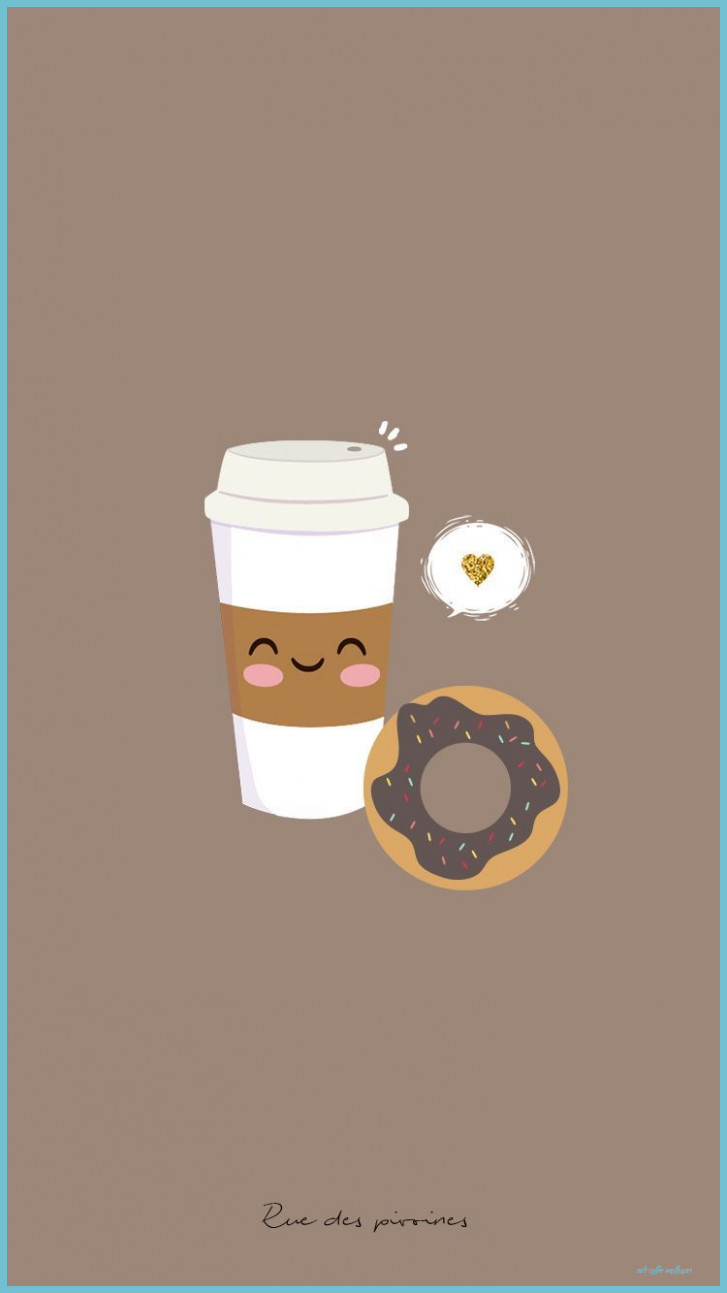 Bicchiere caffè kawaii e ciambella, 727x1293 Full HD Verticale, iPhone