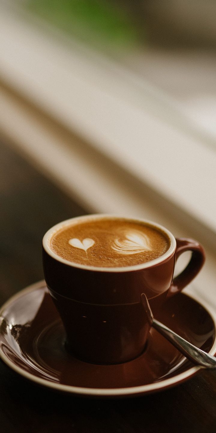 Tazza caffè con cuore latte art, 720x1440 Verticale, OnePlus
