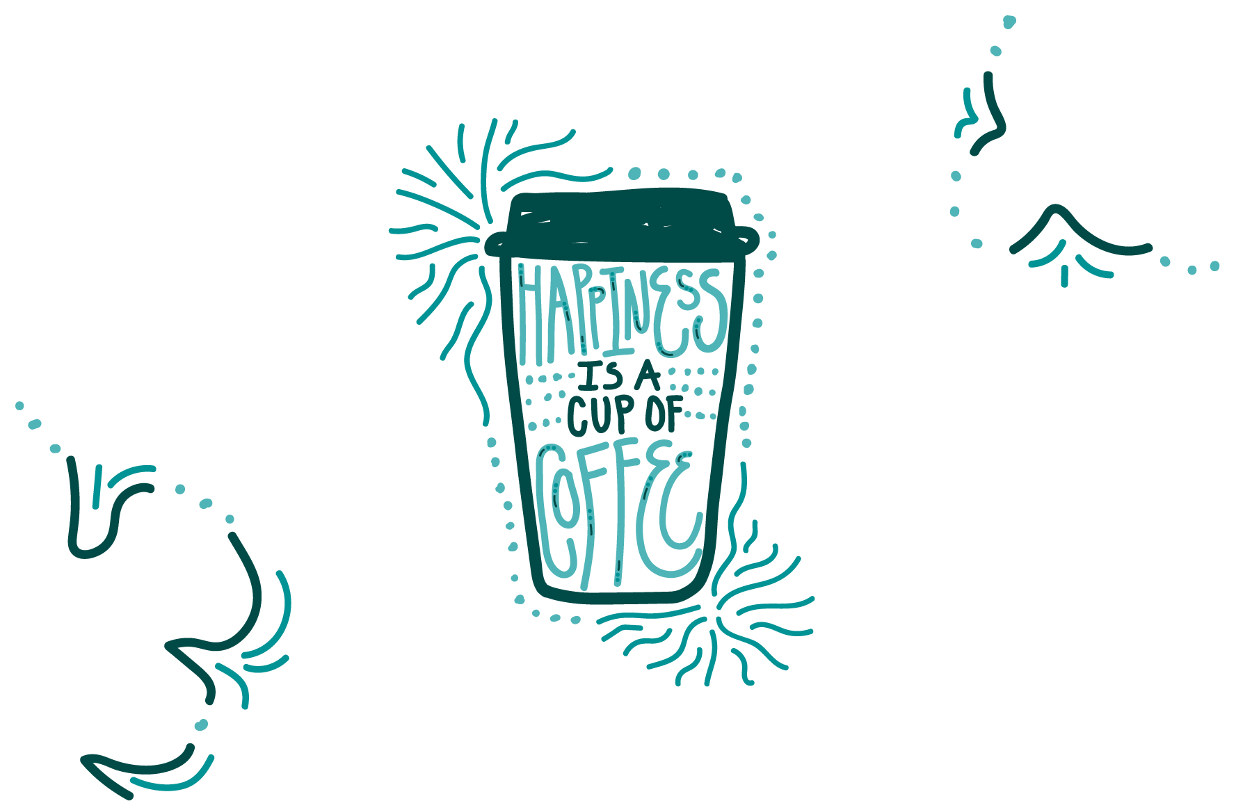 Tazza caffè illustrata verde, 1800x1152 HD Ready, iMac