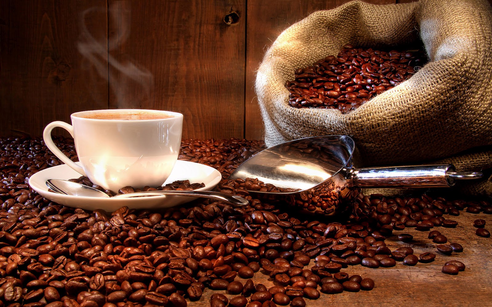 Tazza caffè e chicchi tostati, 1600x1000 900p, Desktop