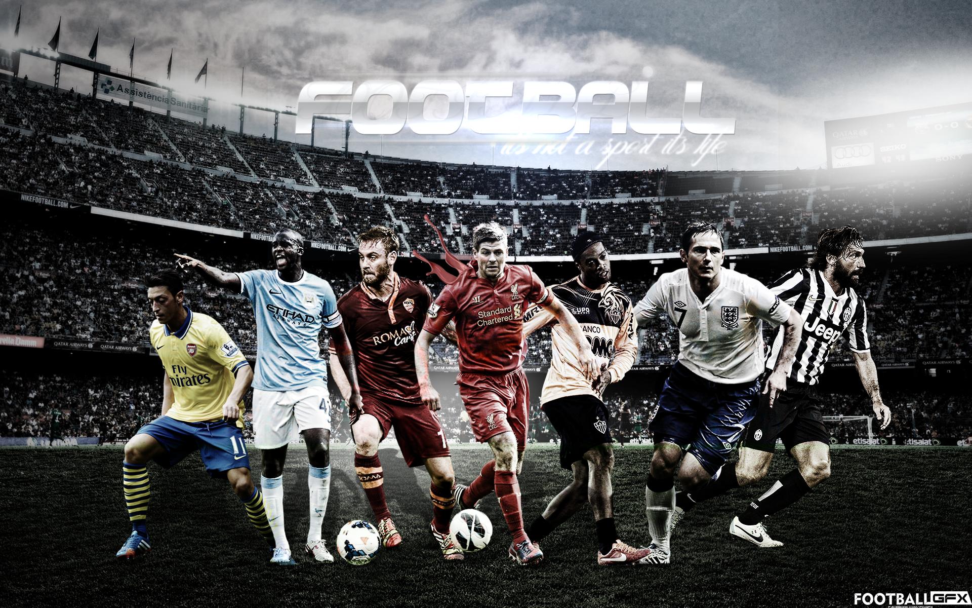 Collage calciatori stadio notturno, 1920x1200 Full HD+, PC
