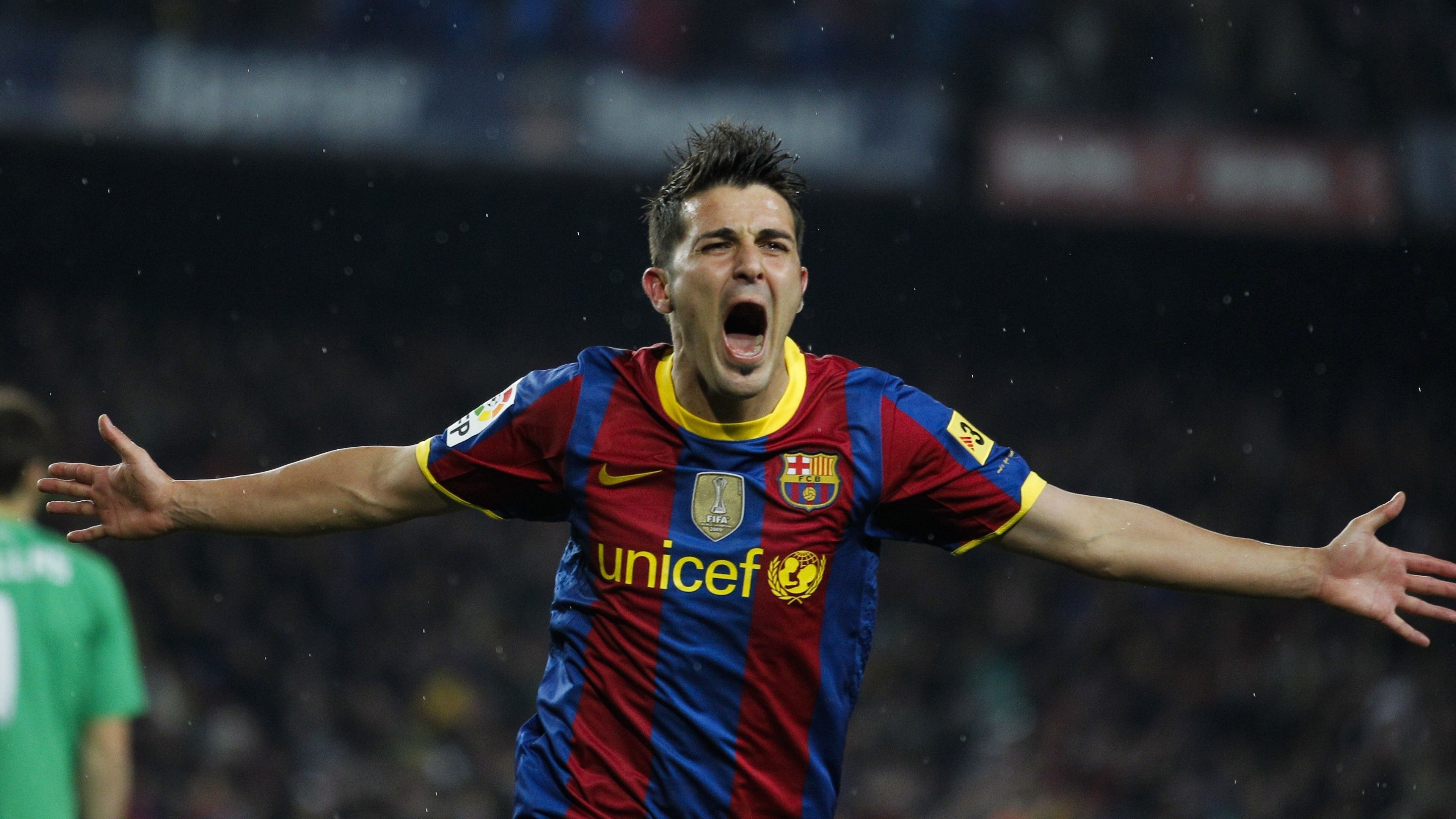 David Villa Barcellona esultanza, Liga, 3840x2160 UHD, PC 4K