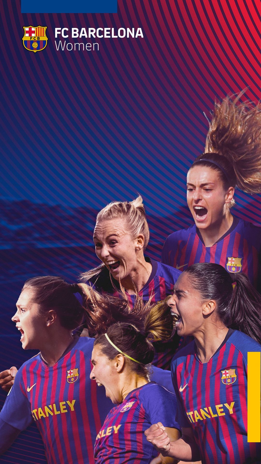 Giocatrici FC Barcelona esultanti, Liga, 1080x1920 Verticale, Telefono