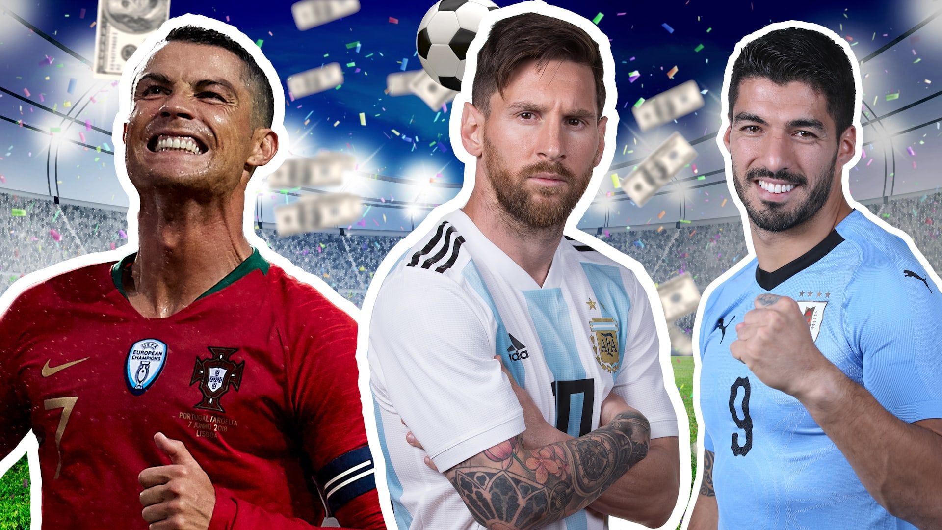 Ronaldo Messi Suarez calciatori stadio, CR7, 1920x1080 1080p, Laptop
