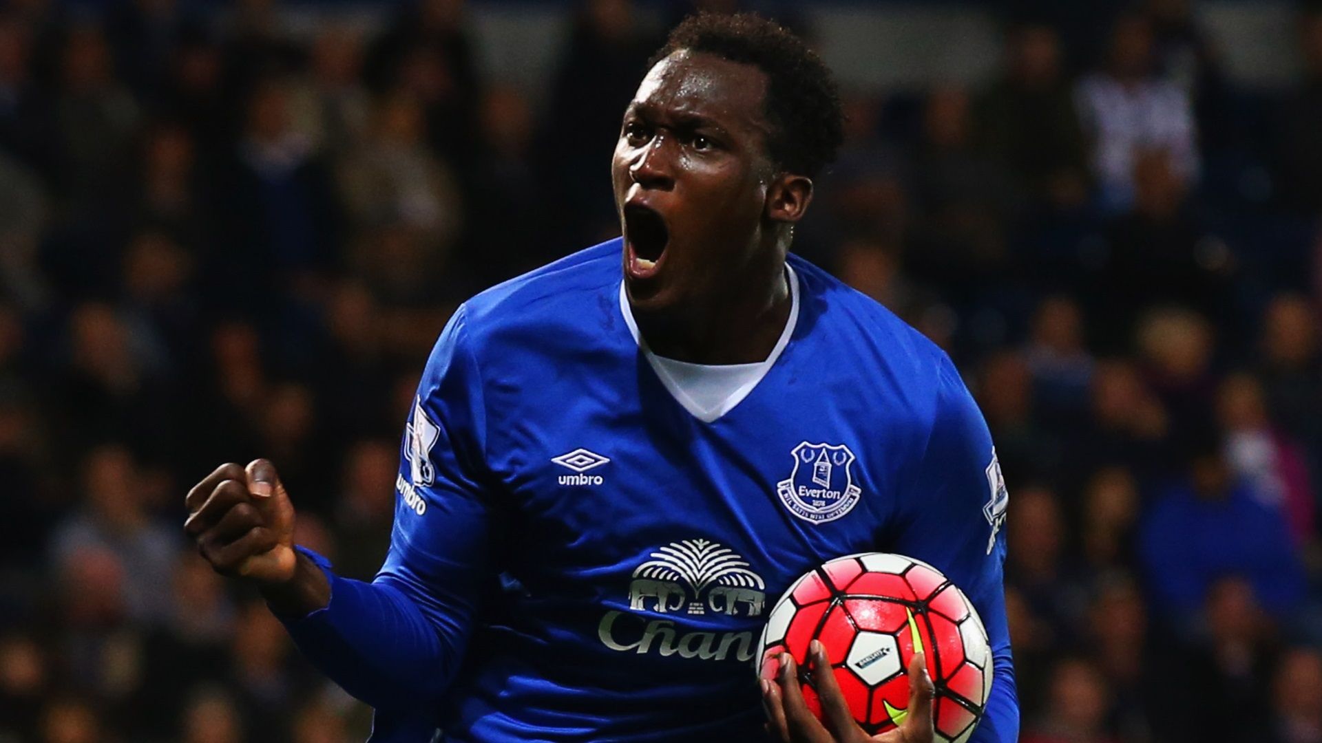 Calciatore Everton esulta con pallone, 1920x1080 1080p, PC Desktop