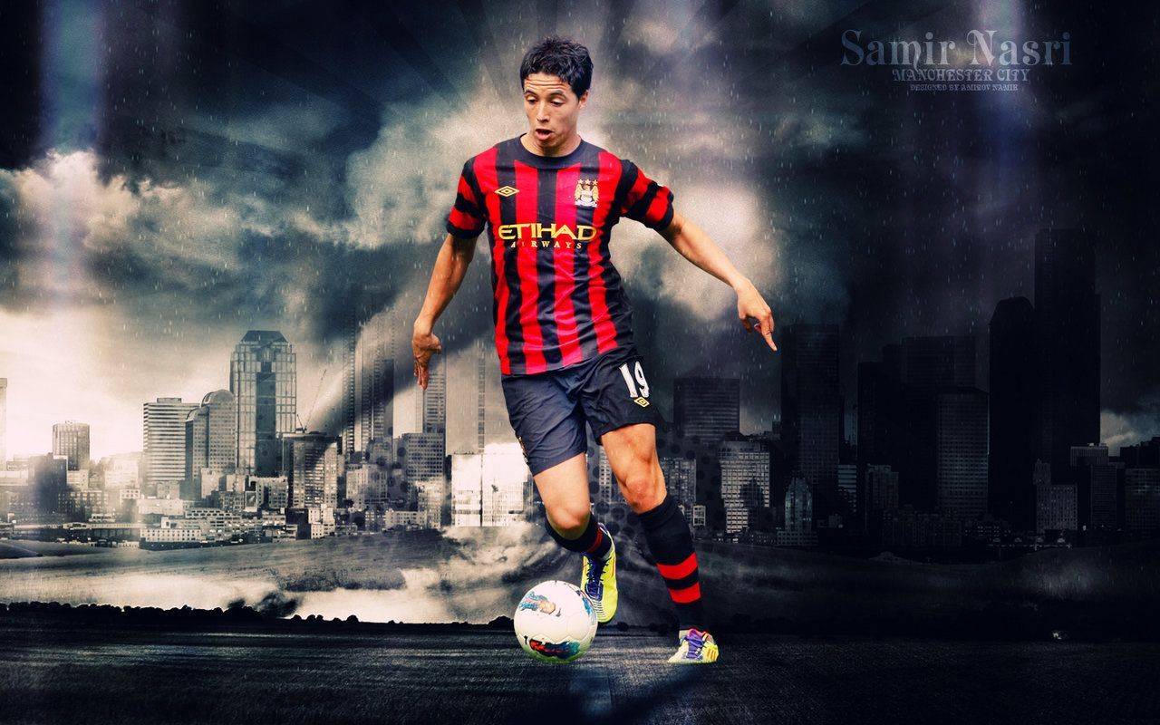 Calciatore Manchester City skyline, Premier League, 1280x800 HD, Desktop