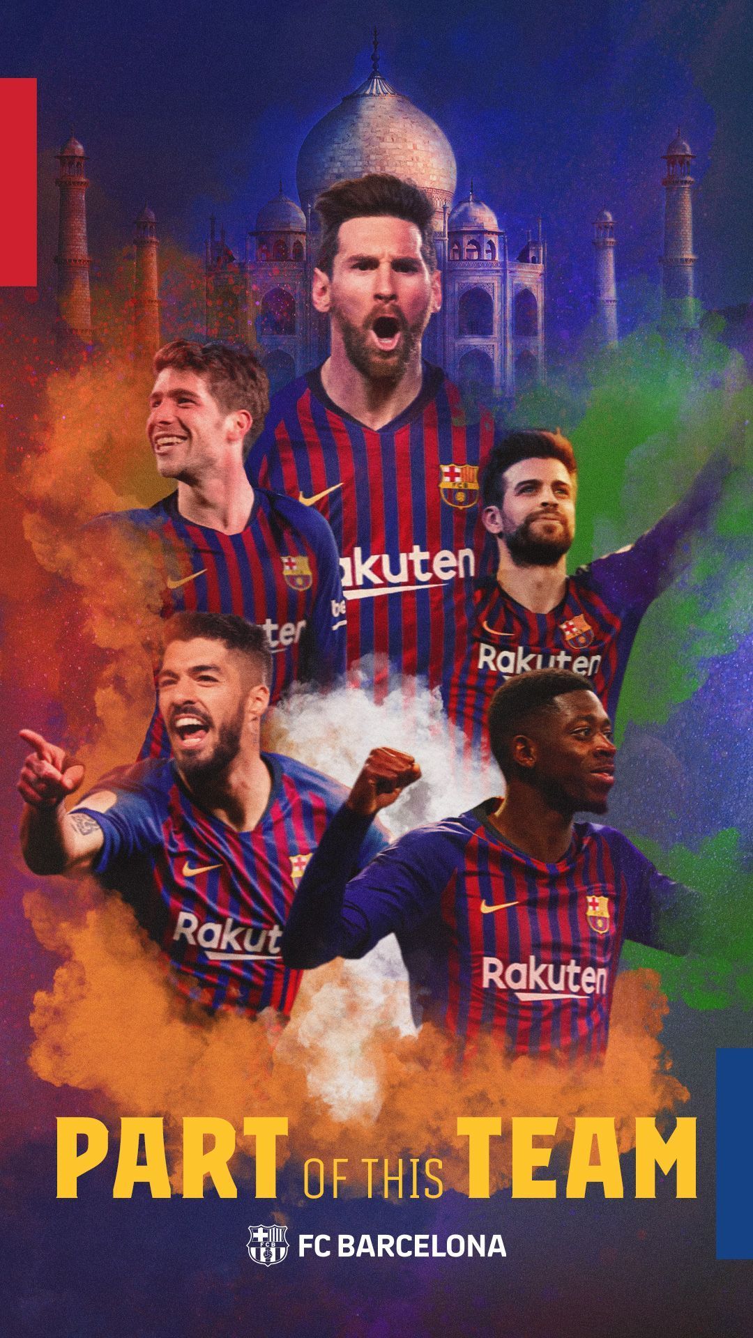 Giocatori FC Barcelona esultano, blaugrana, 1080x1920 Full HD Verticale, Smartphone