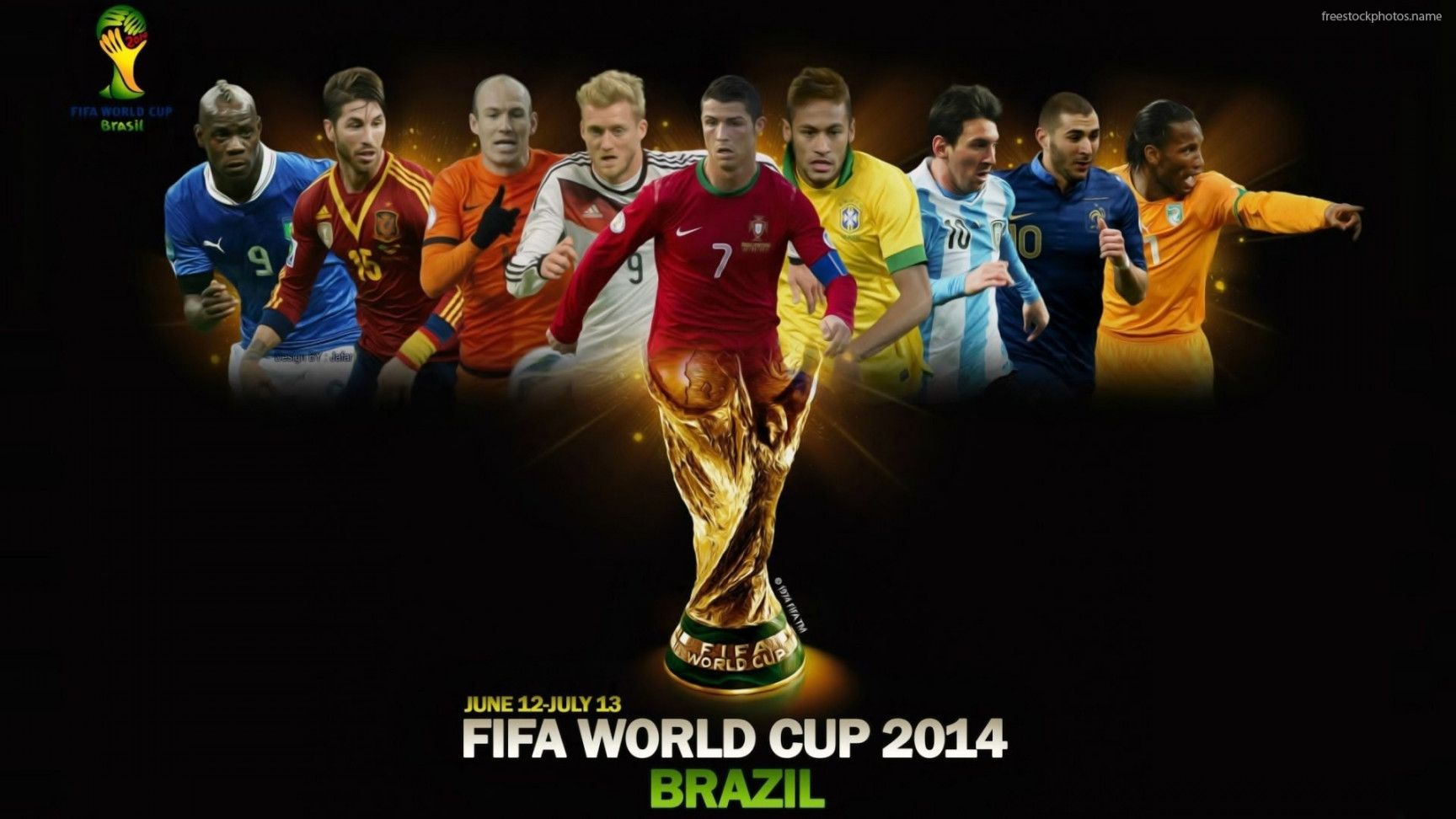 Calciatori collage FIFA World Cup 2014, 1728x972 HD Ready, Laptop