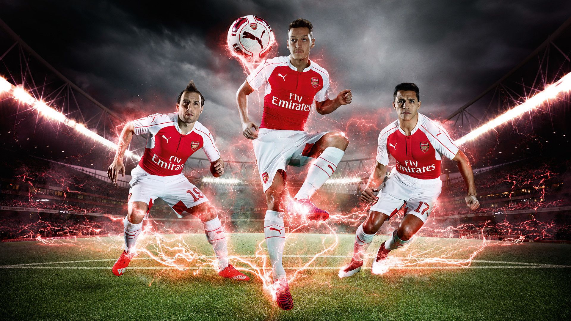 Calciatori Arsenal maglia rossa, calcio, 1920x1080 Full HD, Desktop