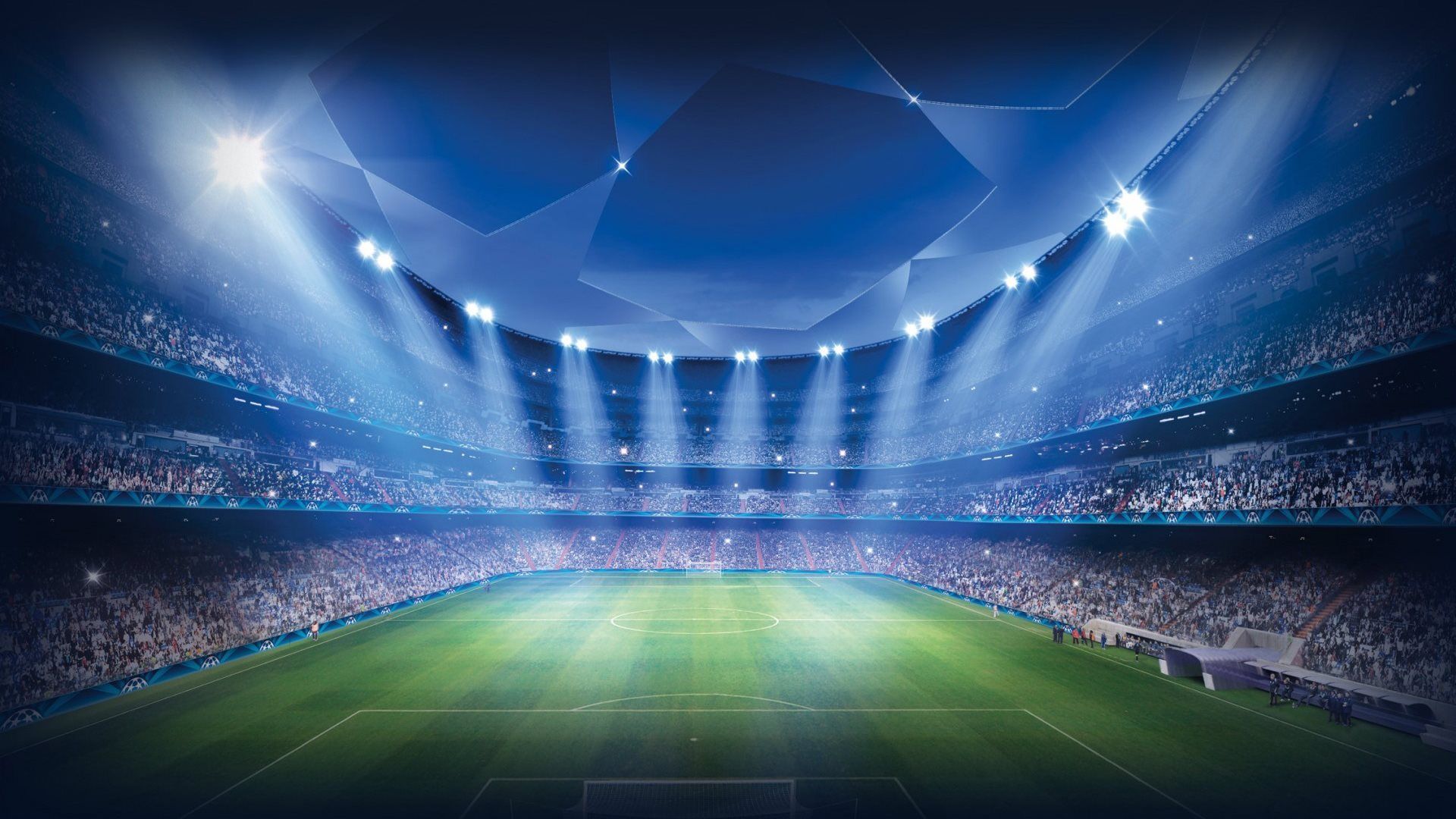 Stadio di calcio illuminato notte, 1920x1080 Full HD 1080p, Laptop