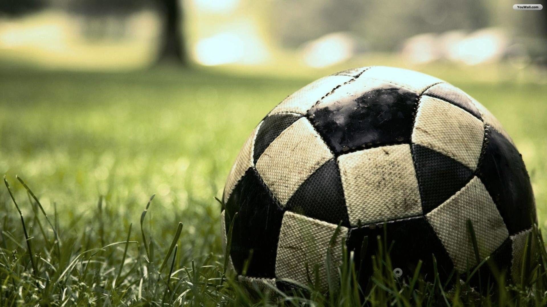 Pallone da calcio sull'erba, 1920x1080 Full HD, PC Desktop