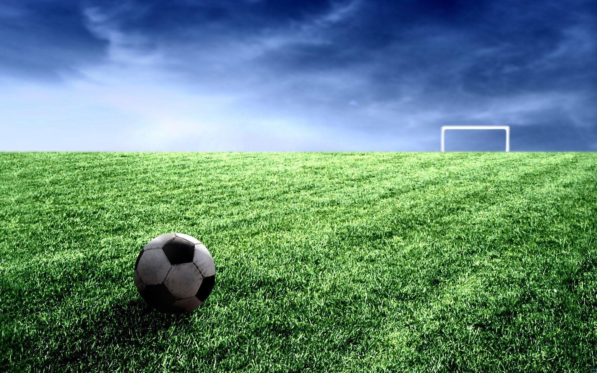 Pallone da calcio su campo, 1920x1200 Full HD+, Laptop