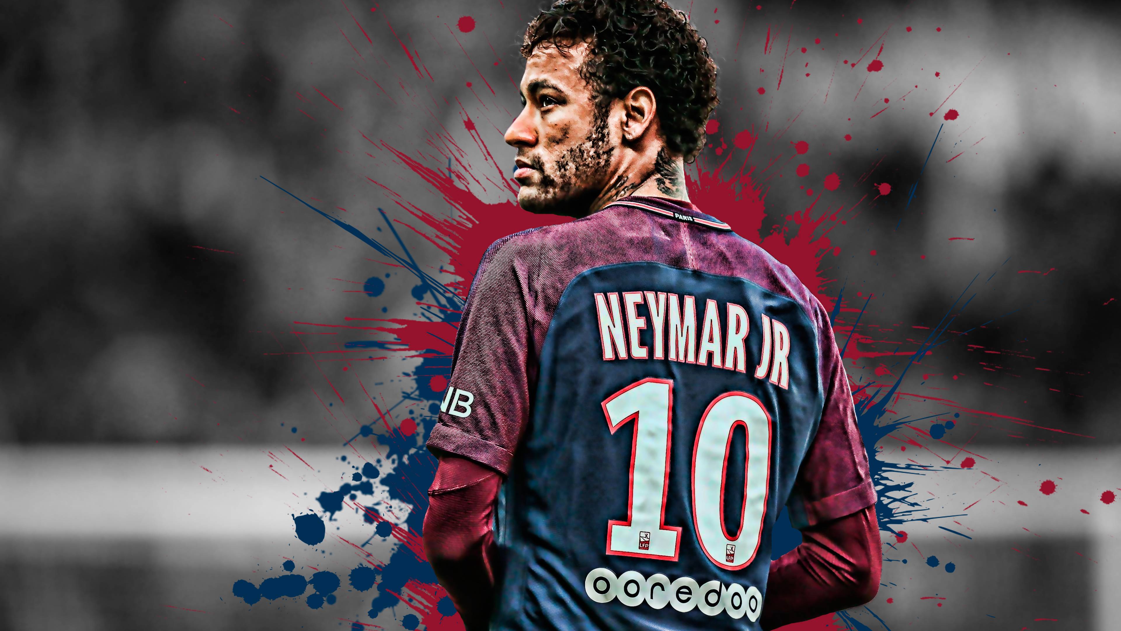Neymar Jr maglia PSG, calciatore brasiliano, 3840x2160 4K, Desktop 4K
