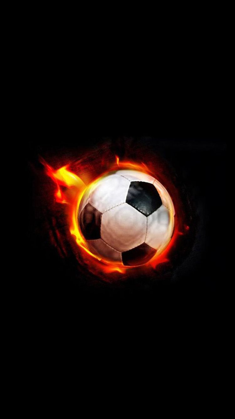 Pallone da calcio in fiamme, 750x1334 Verticale, Telefono