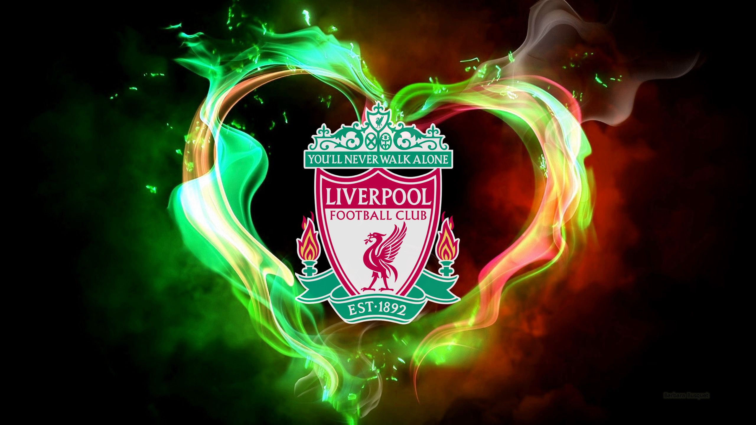 Stemma Liverpool fiamme verdi, Premier League, 2560x1440 2K QHD, PC