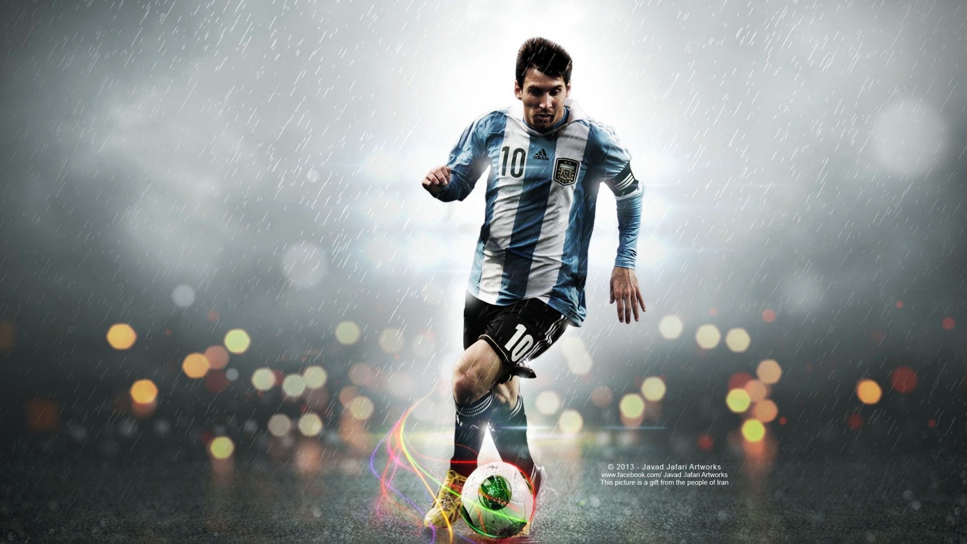 Calciatore Argentina con pallone, 1920x1080 Full HD, Desktop