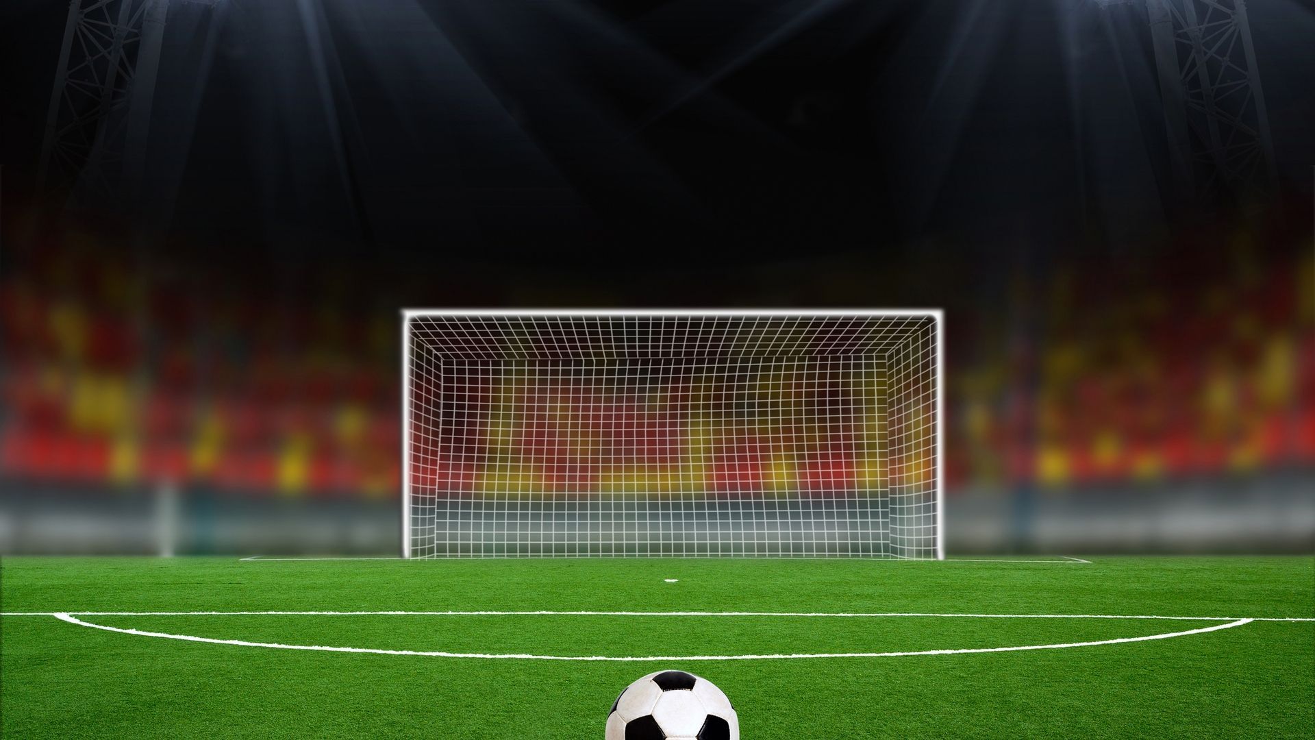 Pallone da calcio davanti alla porta, 1920x1080 1080p, PC Desktop