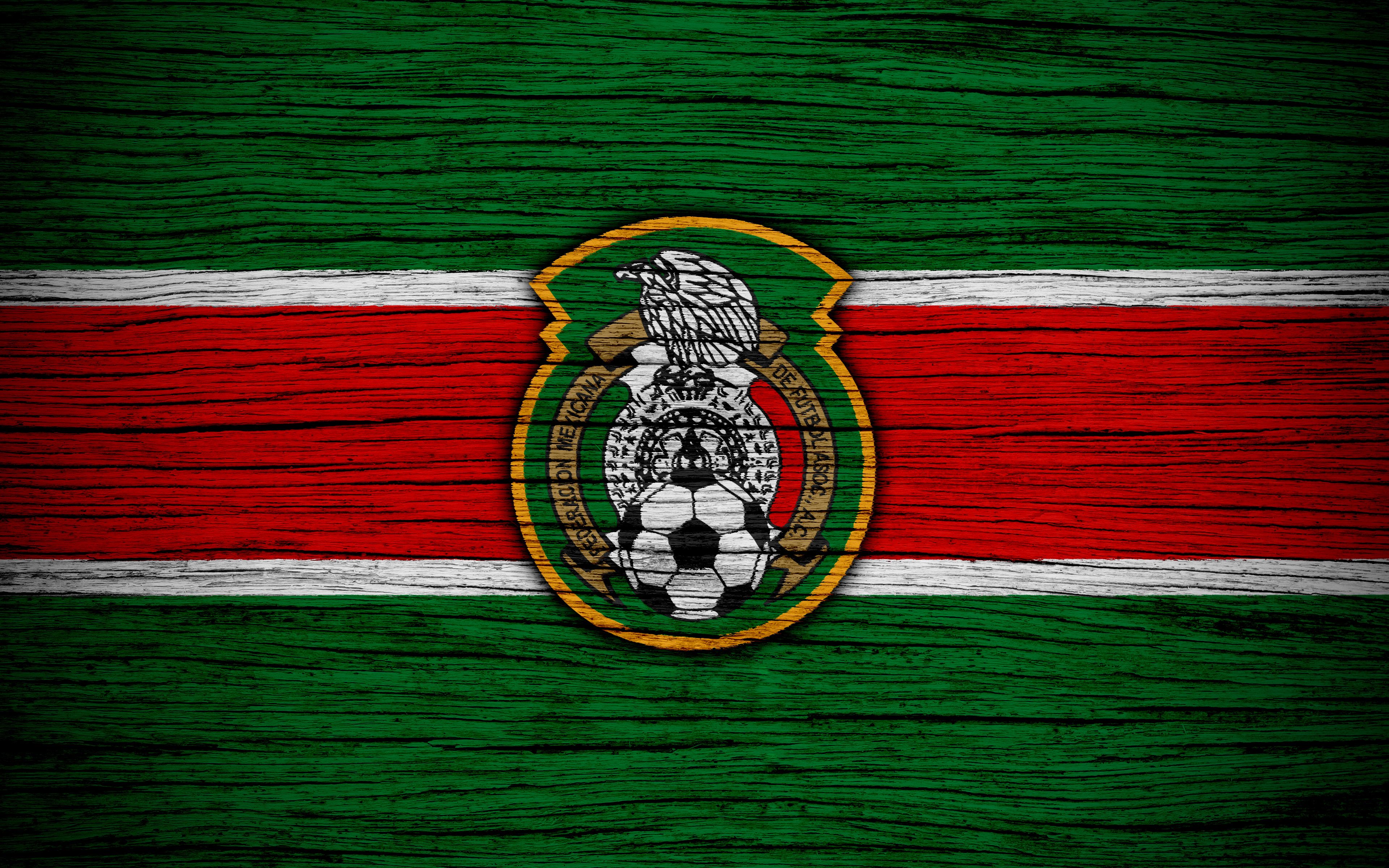 Stemma calcio Messico legno, nazionale calcio, 3840x2400 UHD, PC 4K