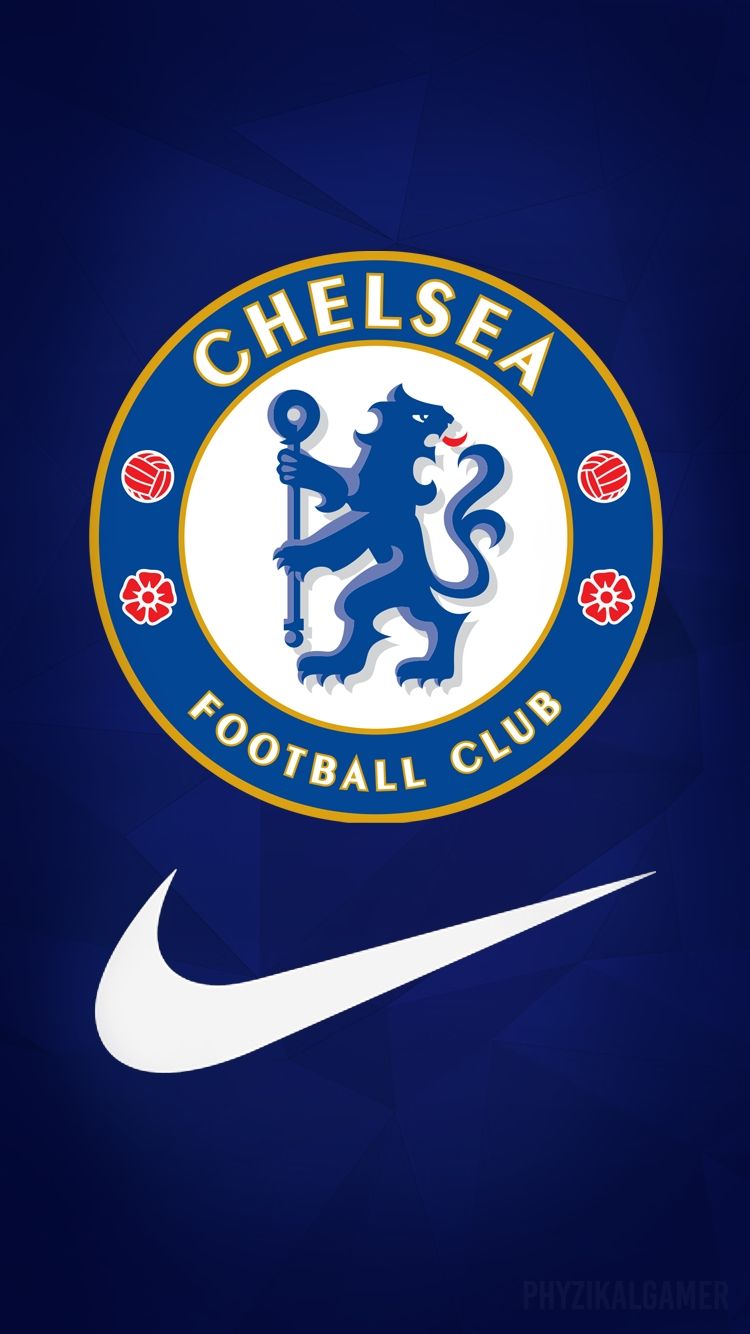 Logo Chelsea con Nike, abbigliamento sportivo, 750x1334 Verticale, Telefono