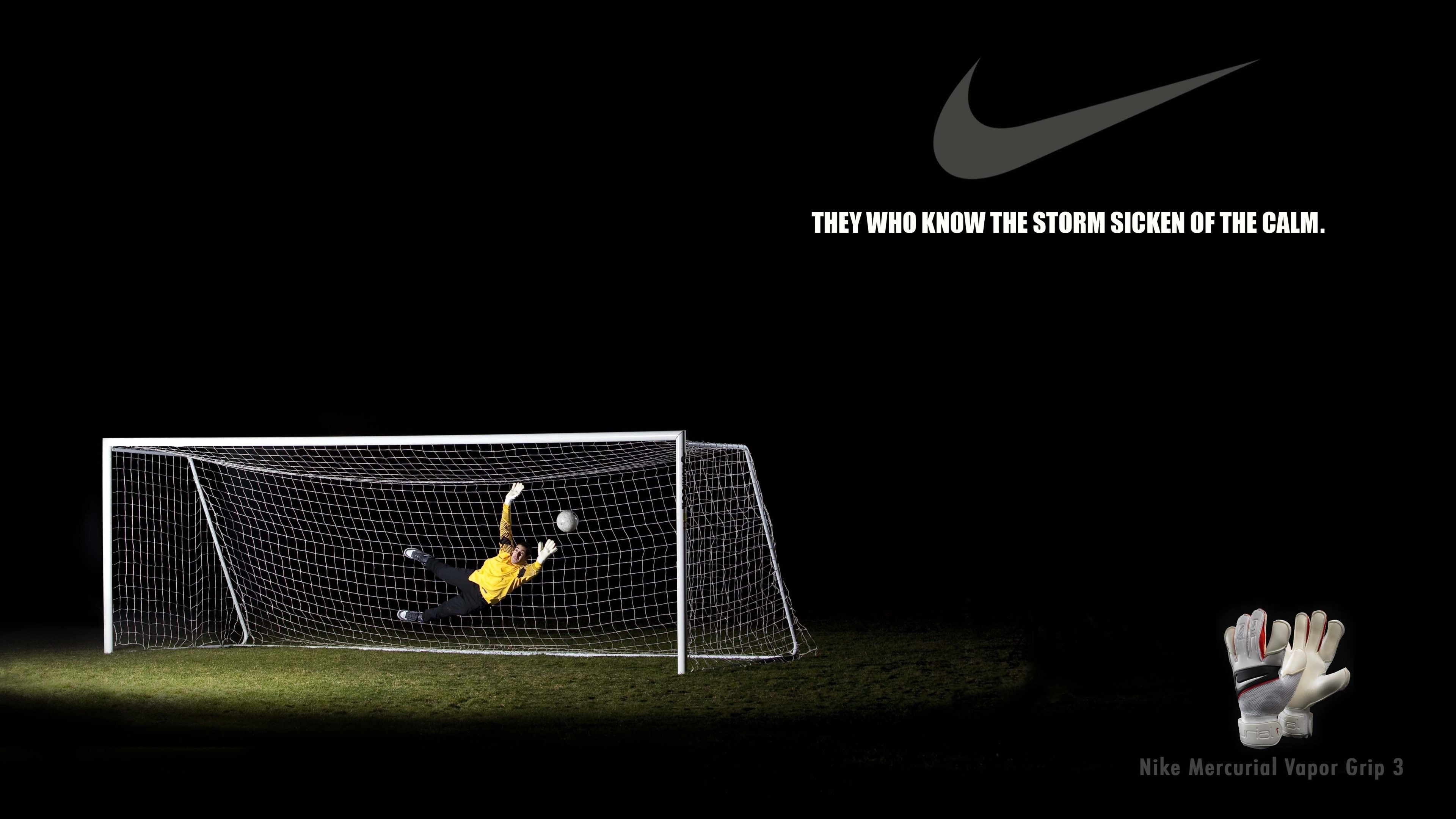 Portiere calcio logo Nike, abbigliamento sportivo, 3840x2160 4K, Desktop 4K