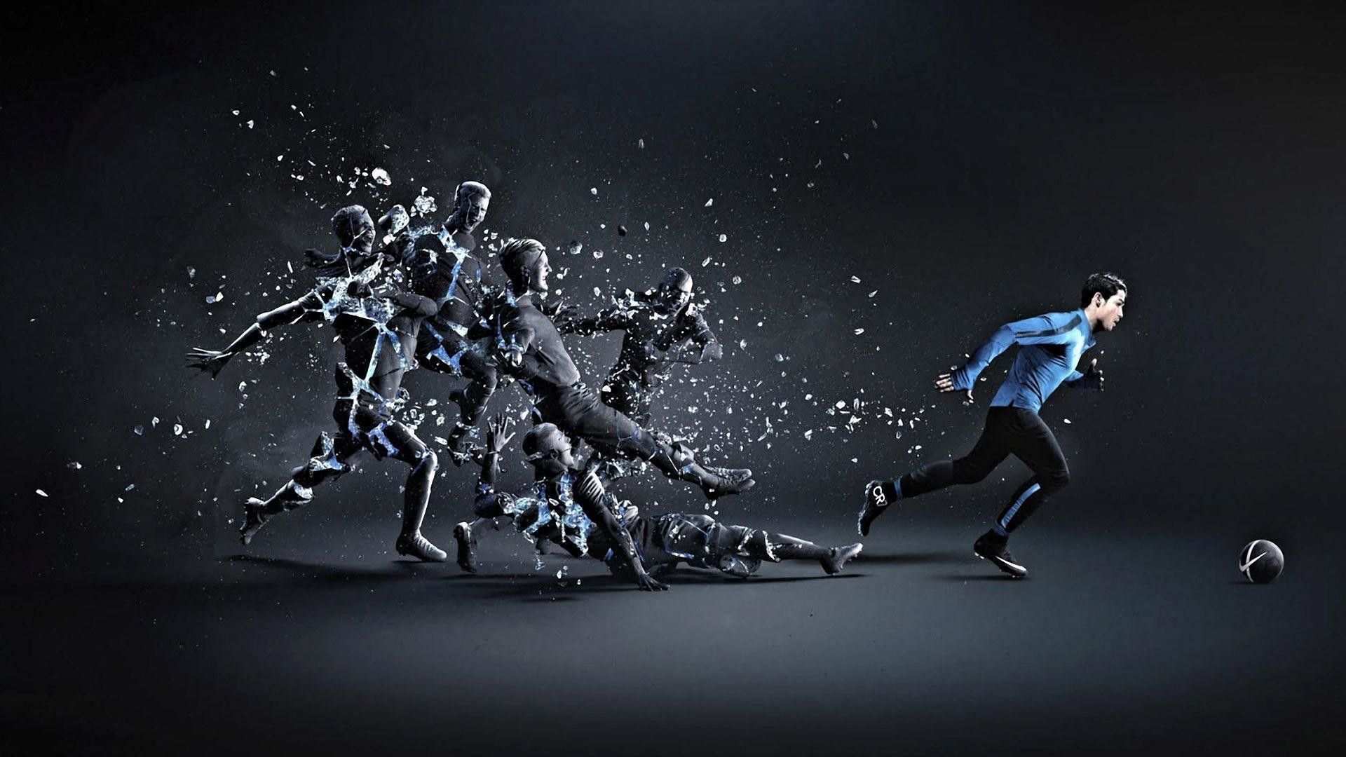 Calciatore Nike figure disintegrate, 1920x1080 Full HD 1080p, PC Desktop