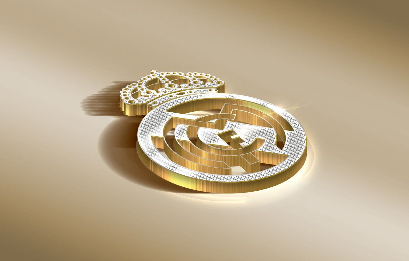 Logo Real Madrid dorato, 1332x850 HD, Notebook Gaming