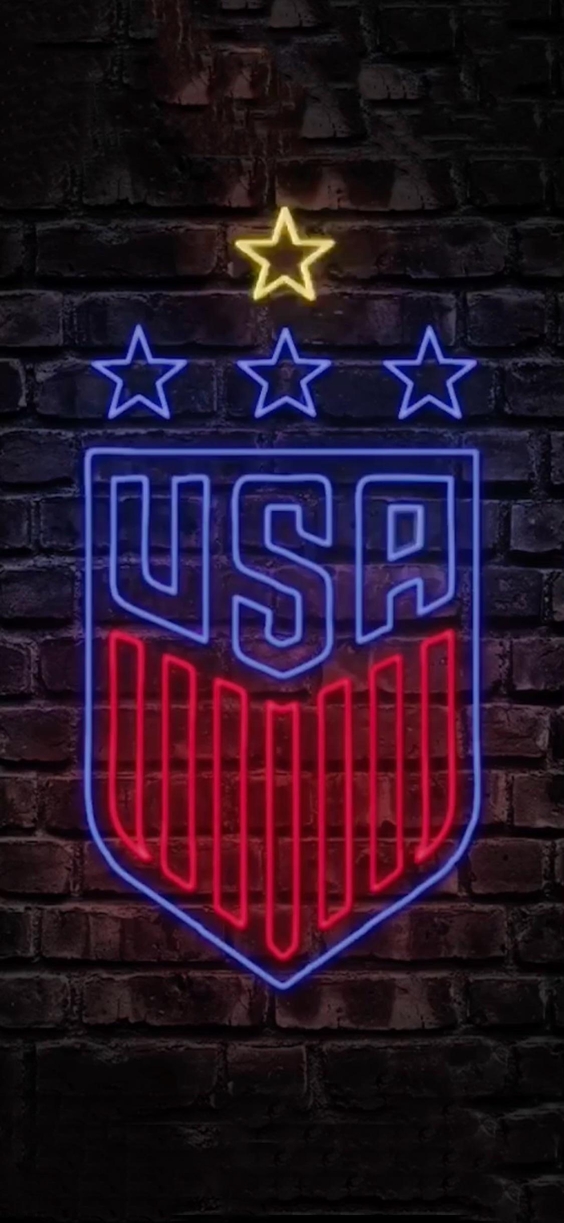 Stemma USA calcio neon, 1125x2436 Verticale, Mobile