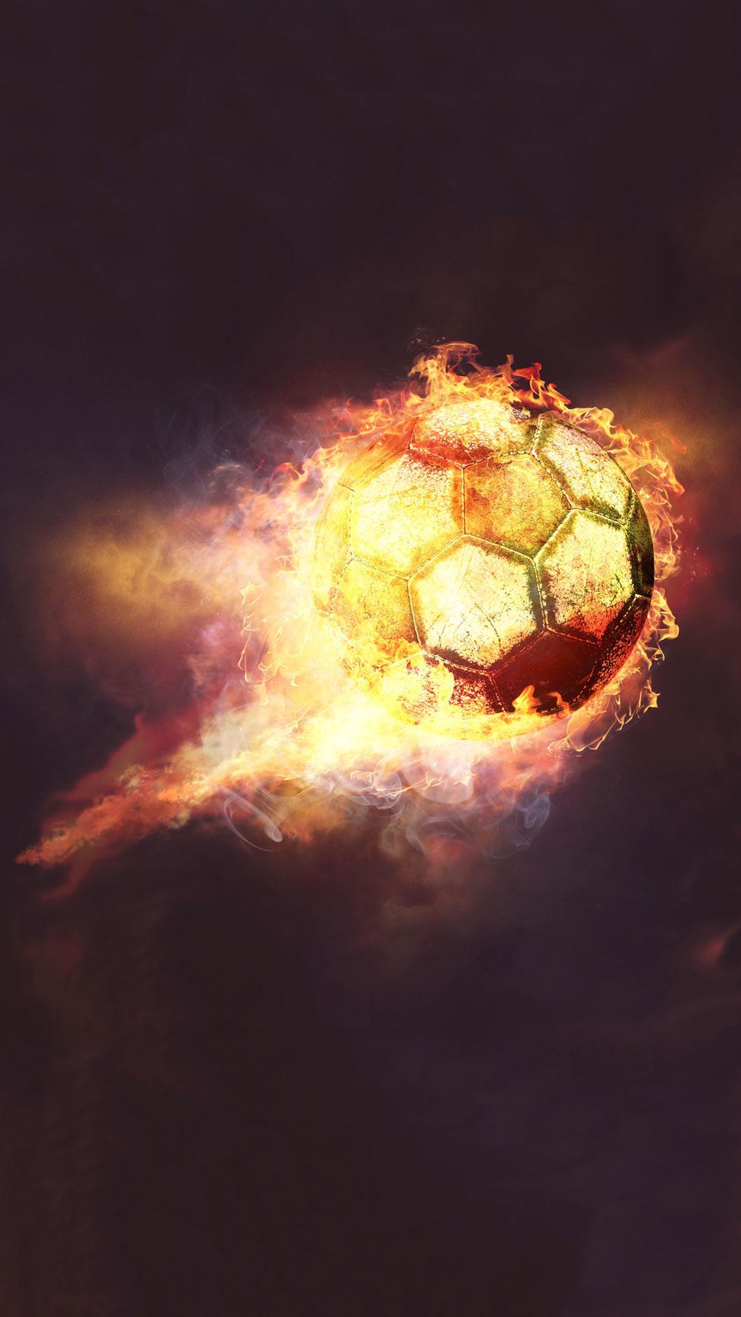 Pallone da calcio in fiamme, 1080x1920 Full HD Verticale, iPhone