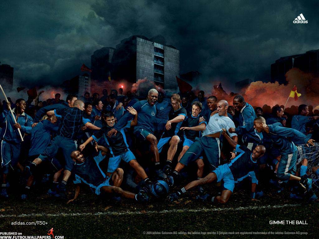 Pubblicità Adidas calciatori blu, abbigliamento sportivo, sfondi di Calcio, 1024x768 HD, Desktop