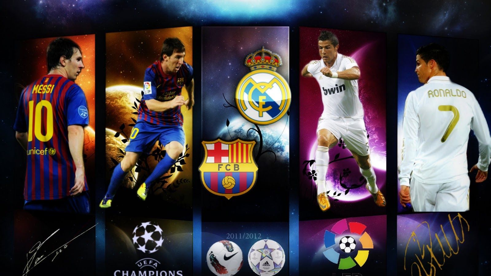 Messi e Ronaldo collage calcio, Lionel Messi, sfondi di Calcio, 1600x900 HD Ready, Desktop