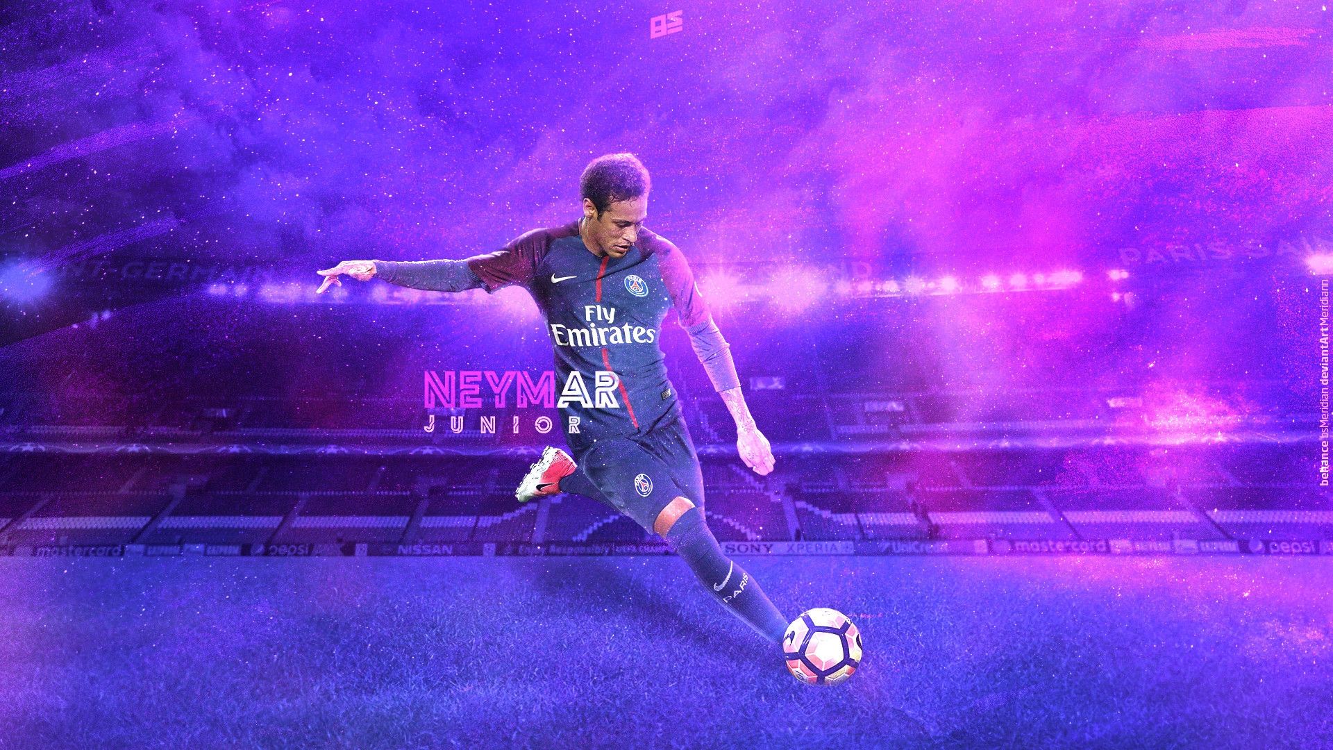 Neymar PSG con pallone, calciatore brasiliano, sfondi di Calcio, 1920x1080 Full HD 1080p, Desktop