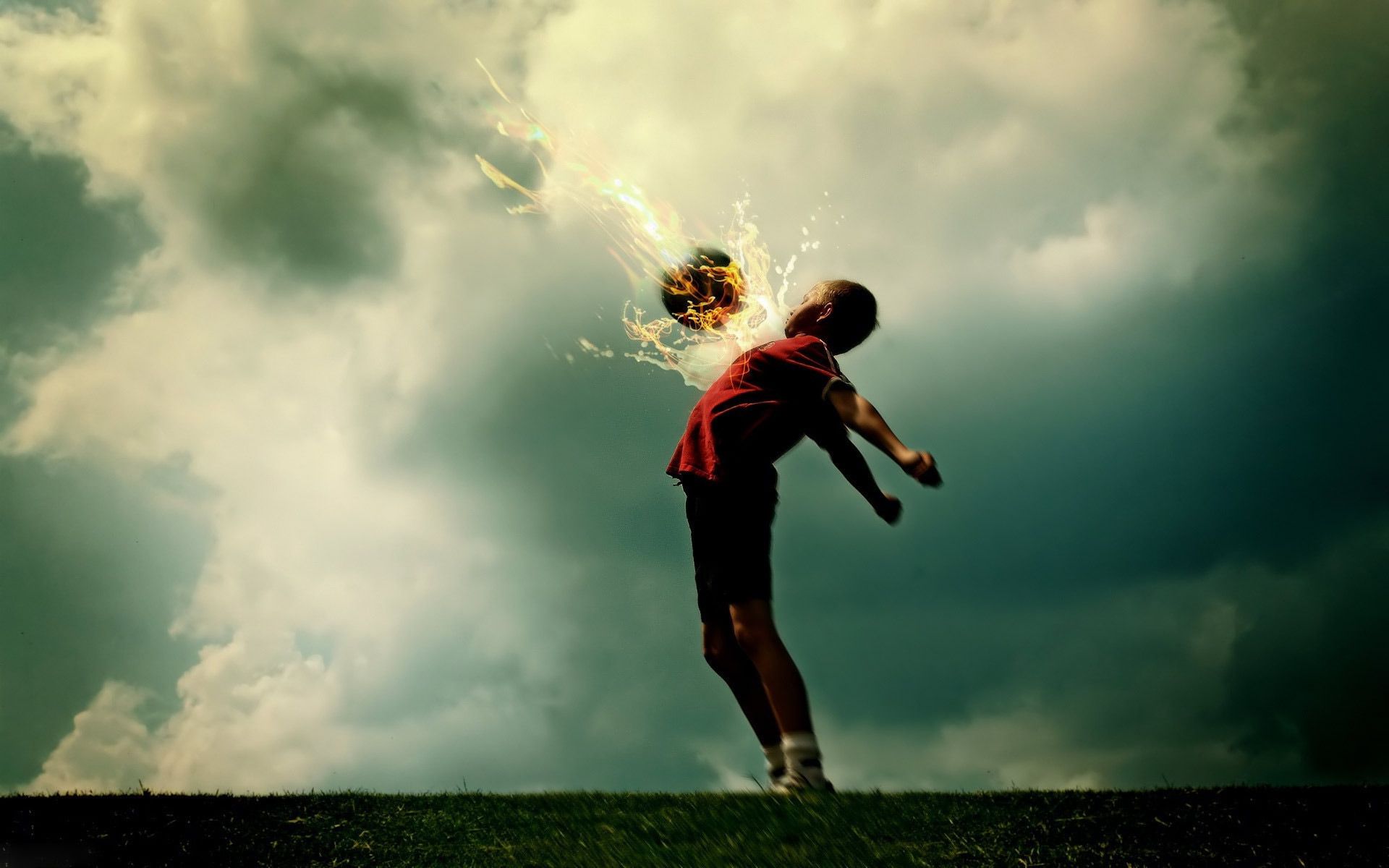 Calciatore con testa in fiamme, sfondi di Calcio, 1920x1200 Full HD+ WUXGA, Desktop