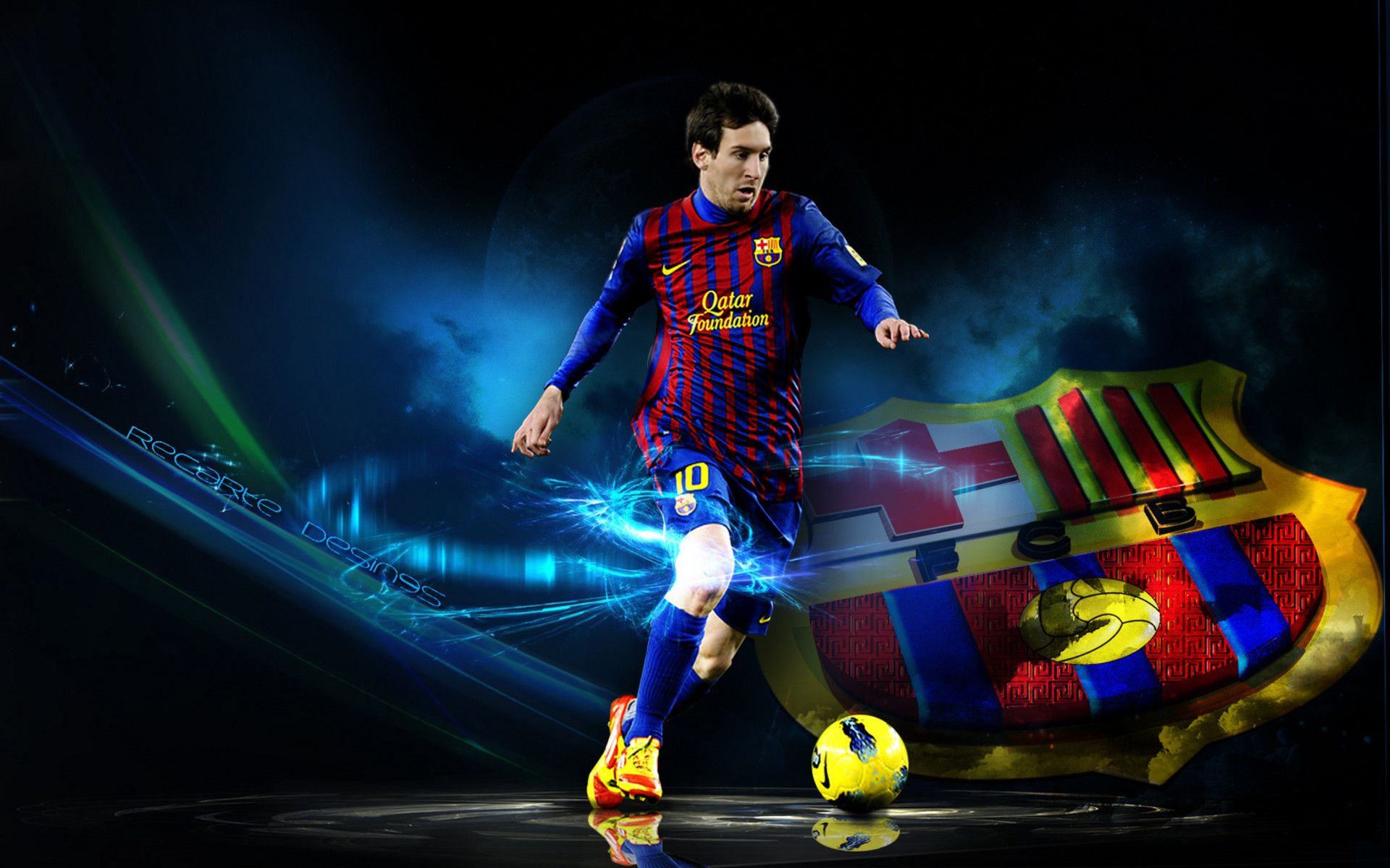 Messi Barcellona stemma calcio, sfondi di Calcio, 1920x1200 WUXGA, iMac
