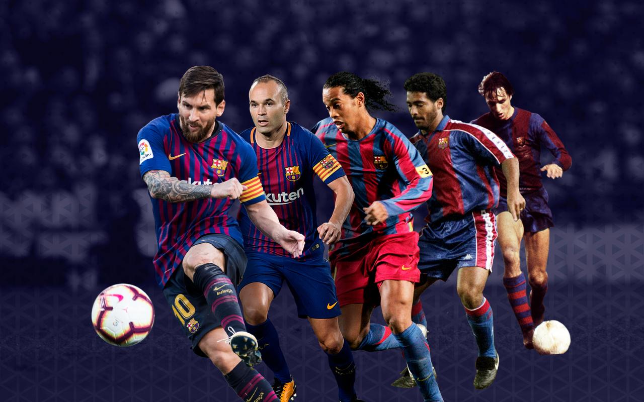 Giocatori FC Barcelona in azione, blaugrana, sfondi di Calcio, 1280x800 720p, Laptop