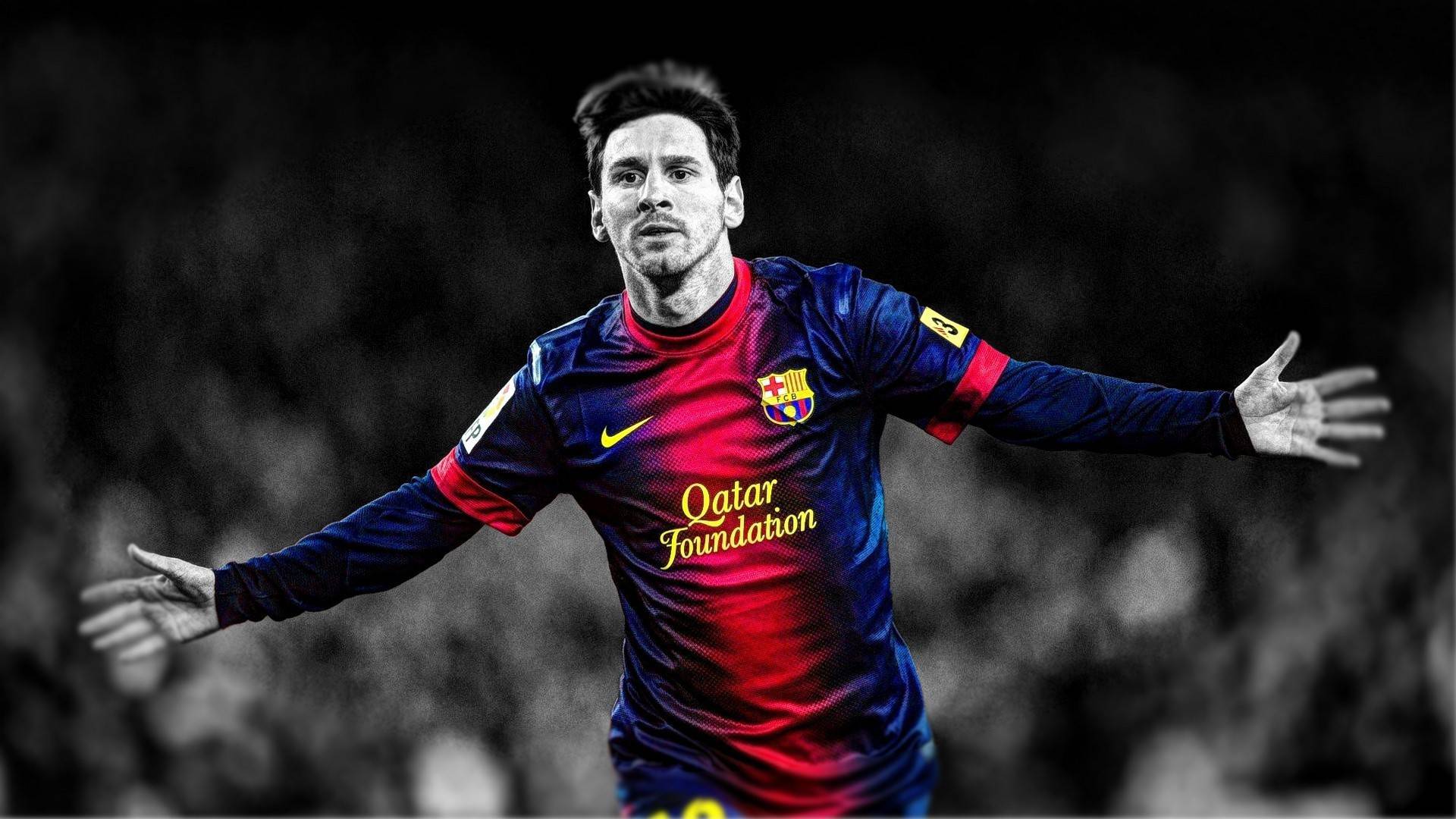 Messi Barcellona esultanza, Liga, sfondi di Calcio, 1920x1080 Full HD, PC