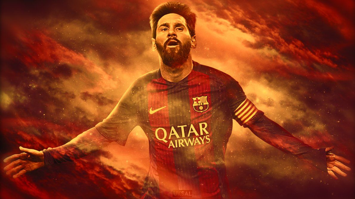 Lionel Messi Barcellona sfondo rosso, sfondi di Calcio, 1191x670 HD, iMac