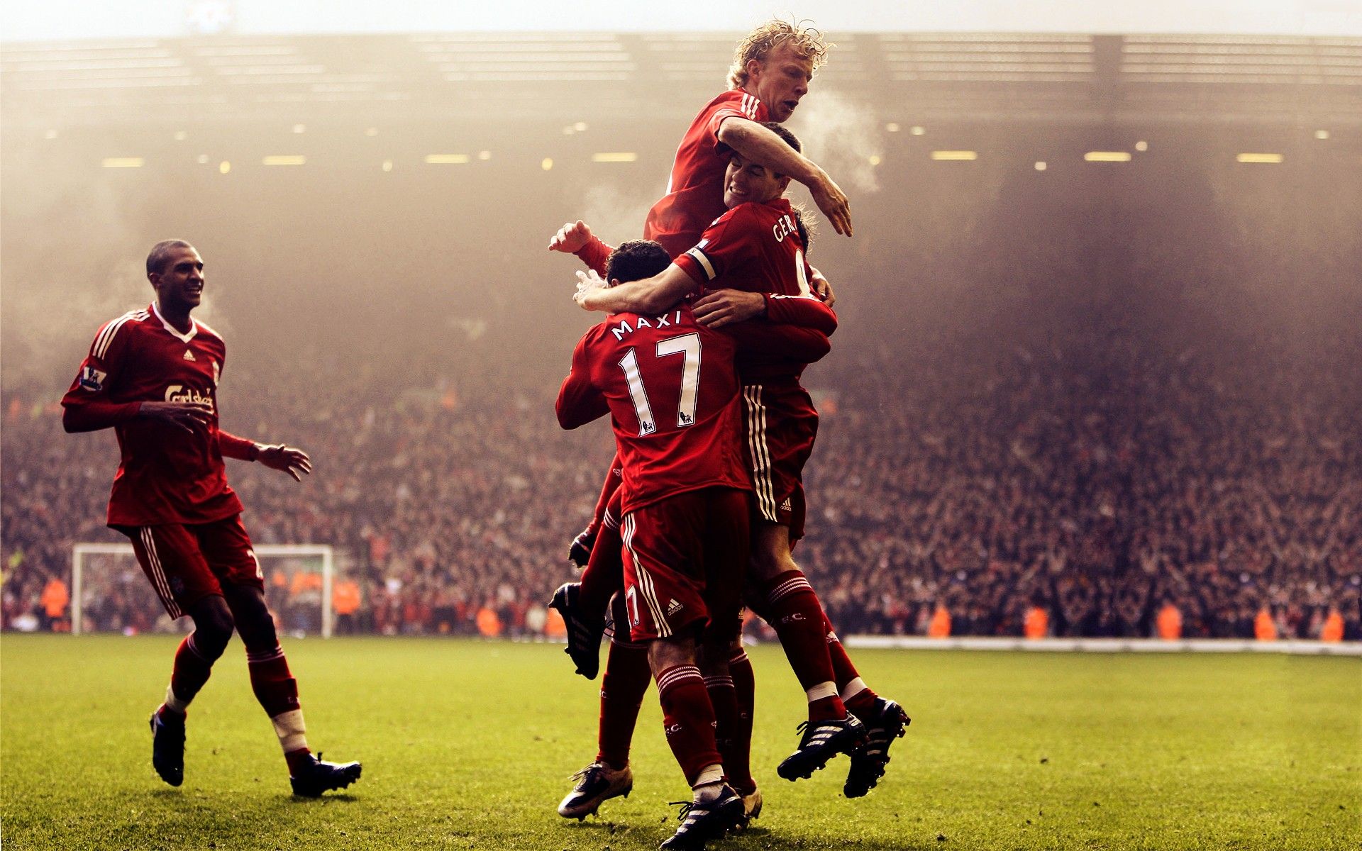 Liverpool FC esultanza calciatori, Premier League, sfondi di Calcio, 1920x1200 WUXGA, PC