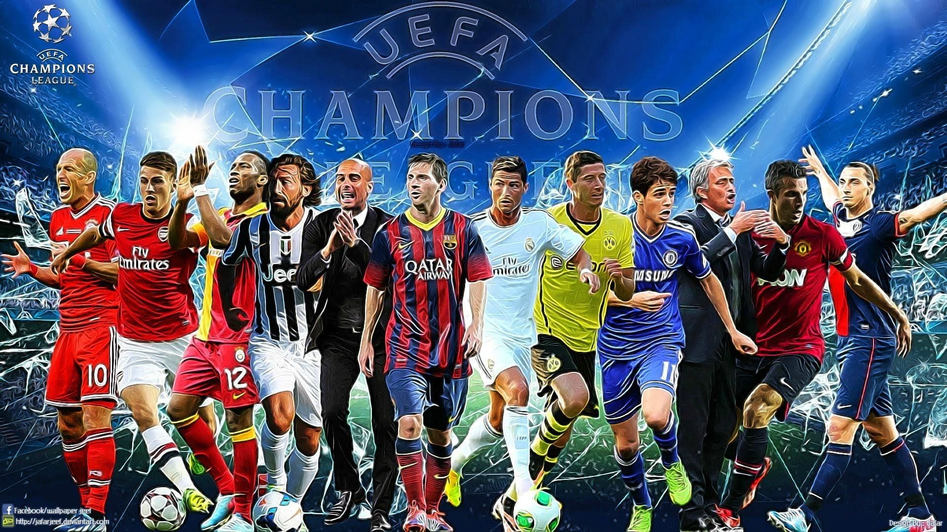 Giocatori UEFA Champions League collage, sfondi di Calcio, 1920x1080 1080p, Desktop