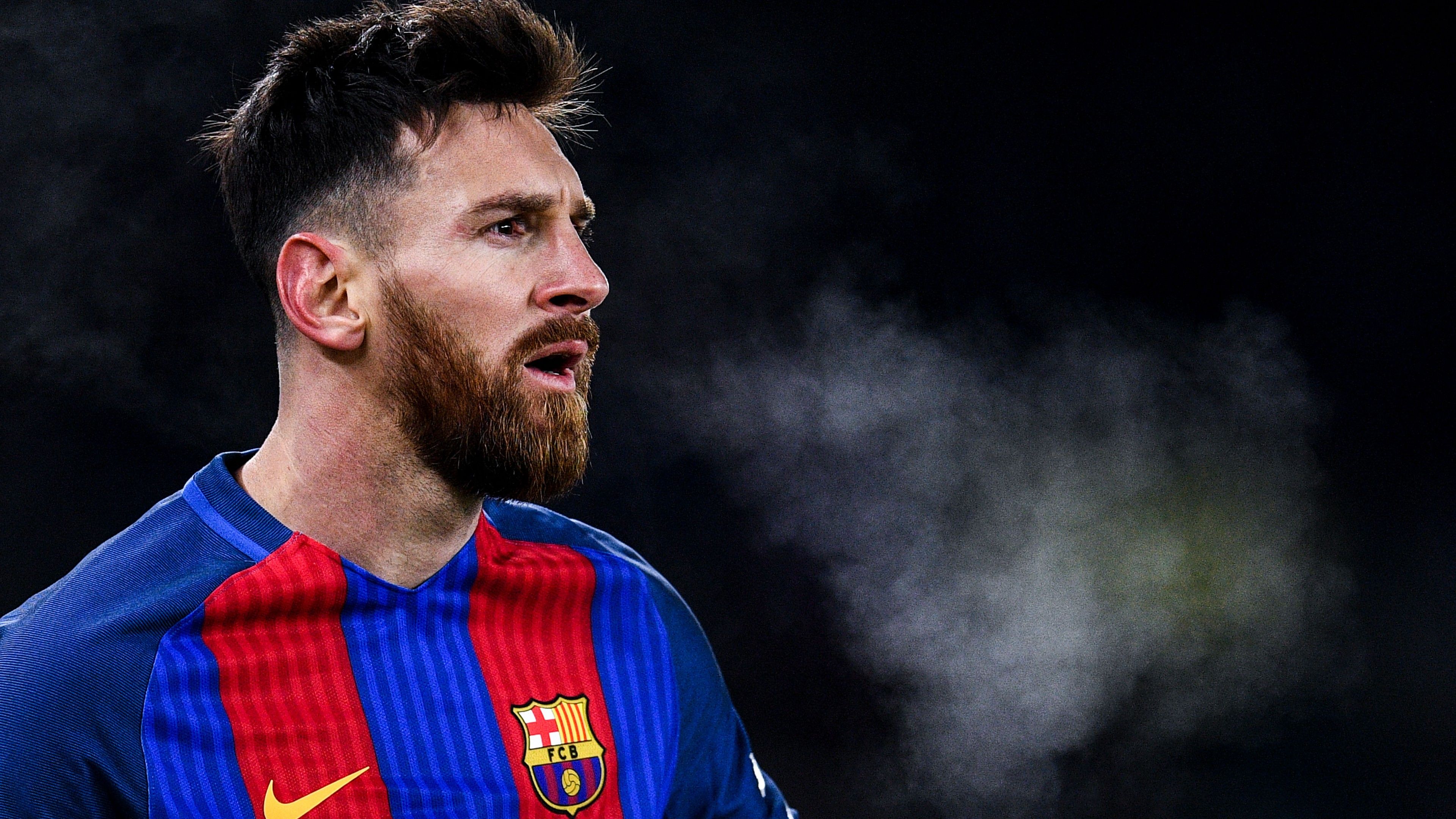 Lionel Messi Barcellona calcio, FC Barcelona, sfondi di Calcio, 3840x2160 4K, Desktop 4K