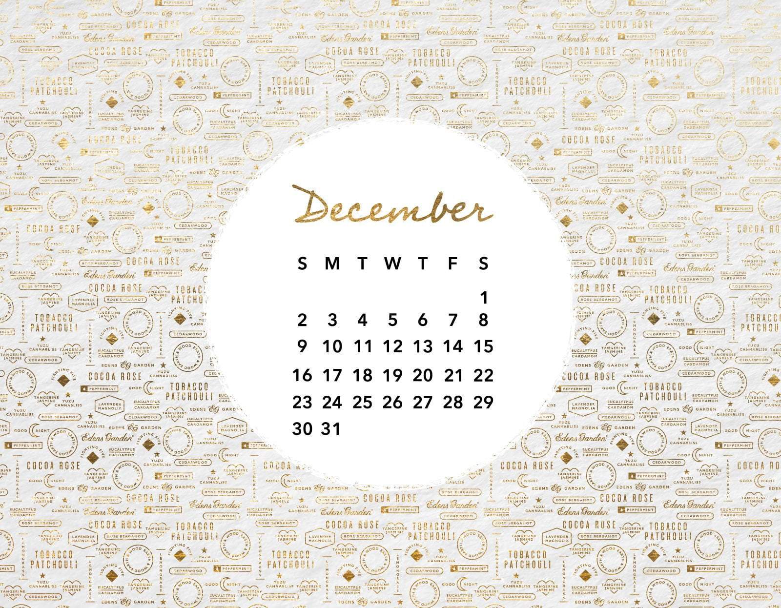 Calendario dicembre dorato bianco, 1600x1246 900p, Desktop