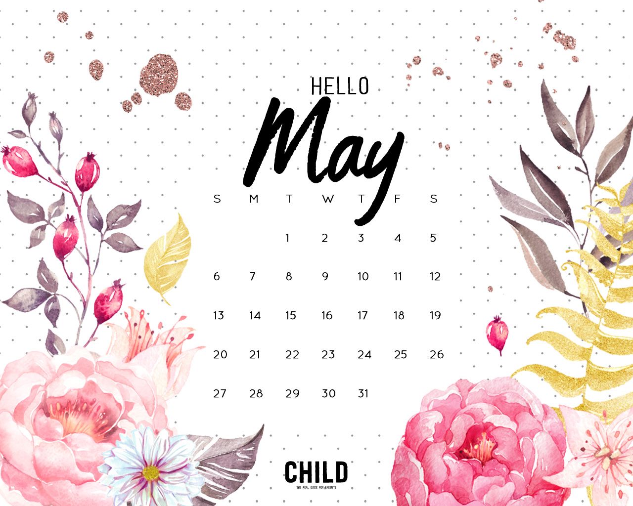 Calendario maggio floreale acquerello, 1280x1024 HD, ROG Asus Laptop