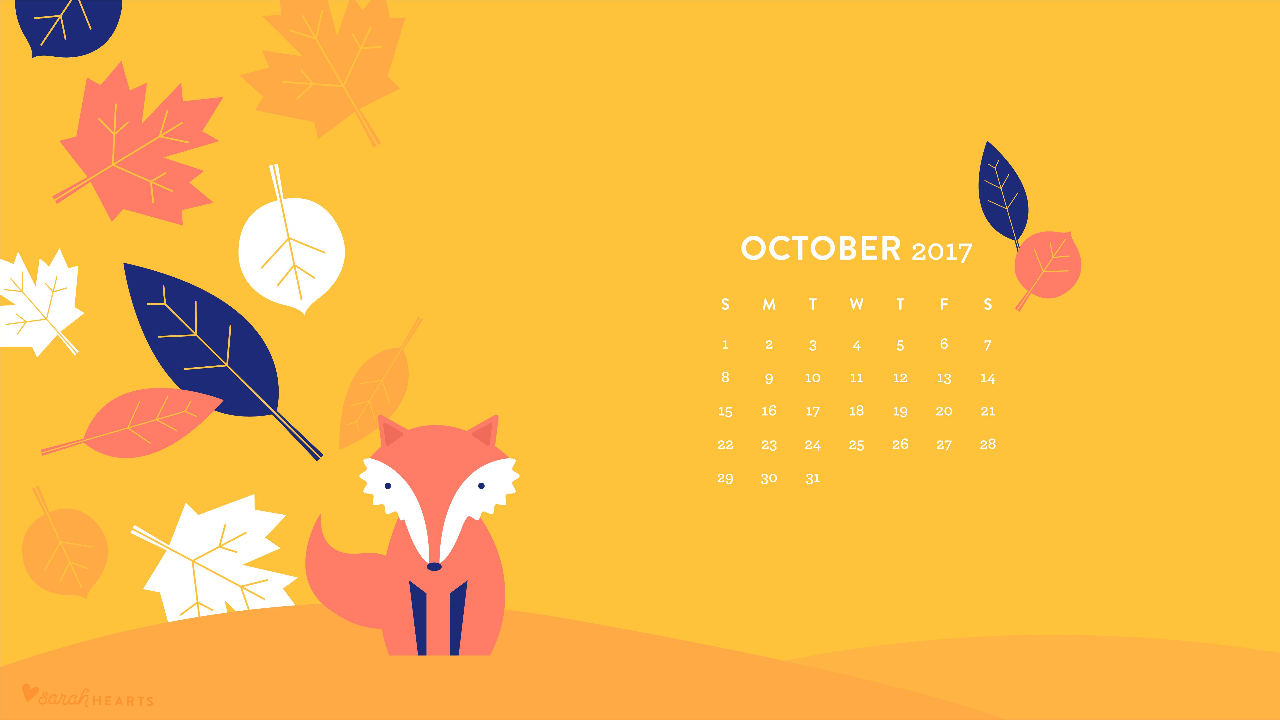Volpe autunnale con foglie, 5334x3001 UHD, PC 4K