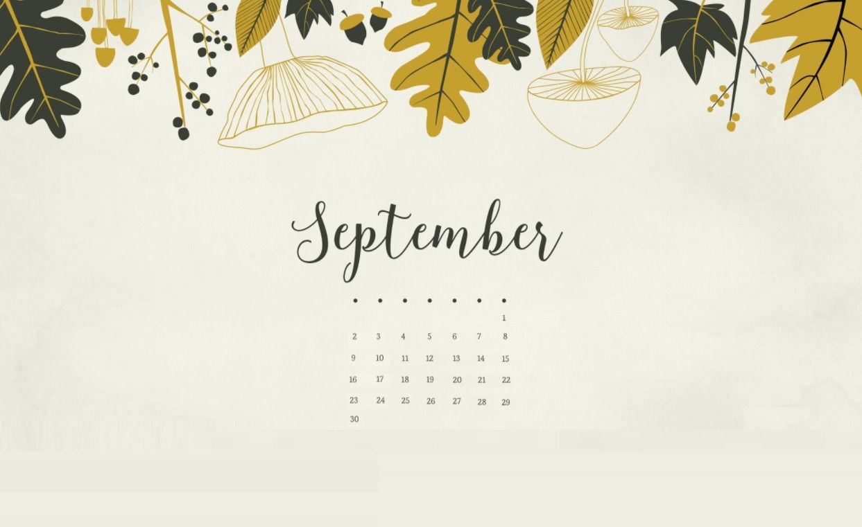 Calendario settembre foglie autunnali, 1243x761 HD, PC
