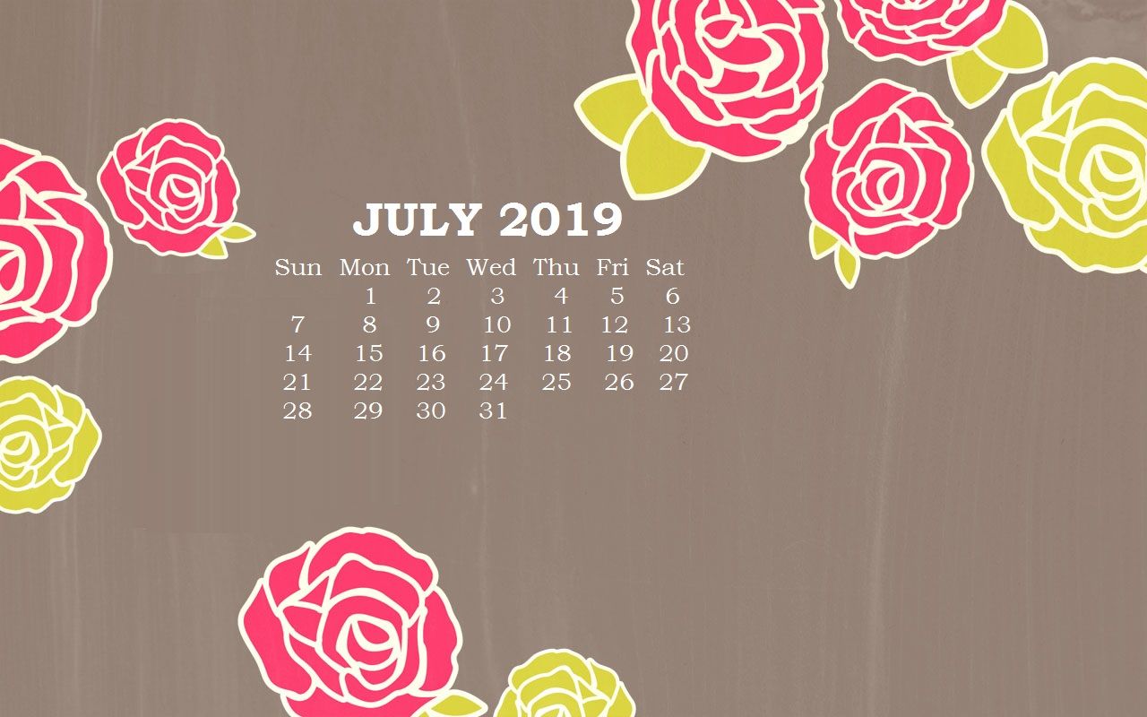 Calendario luglio 2019 rose, 1280x800 HD, ROG Asus Laptop
