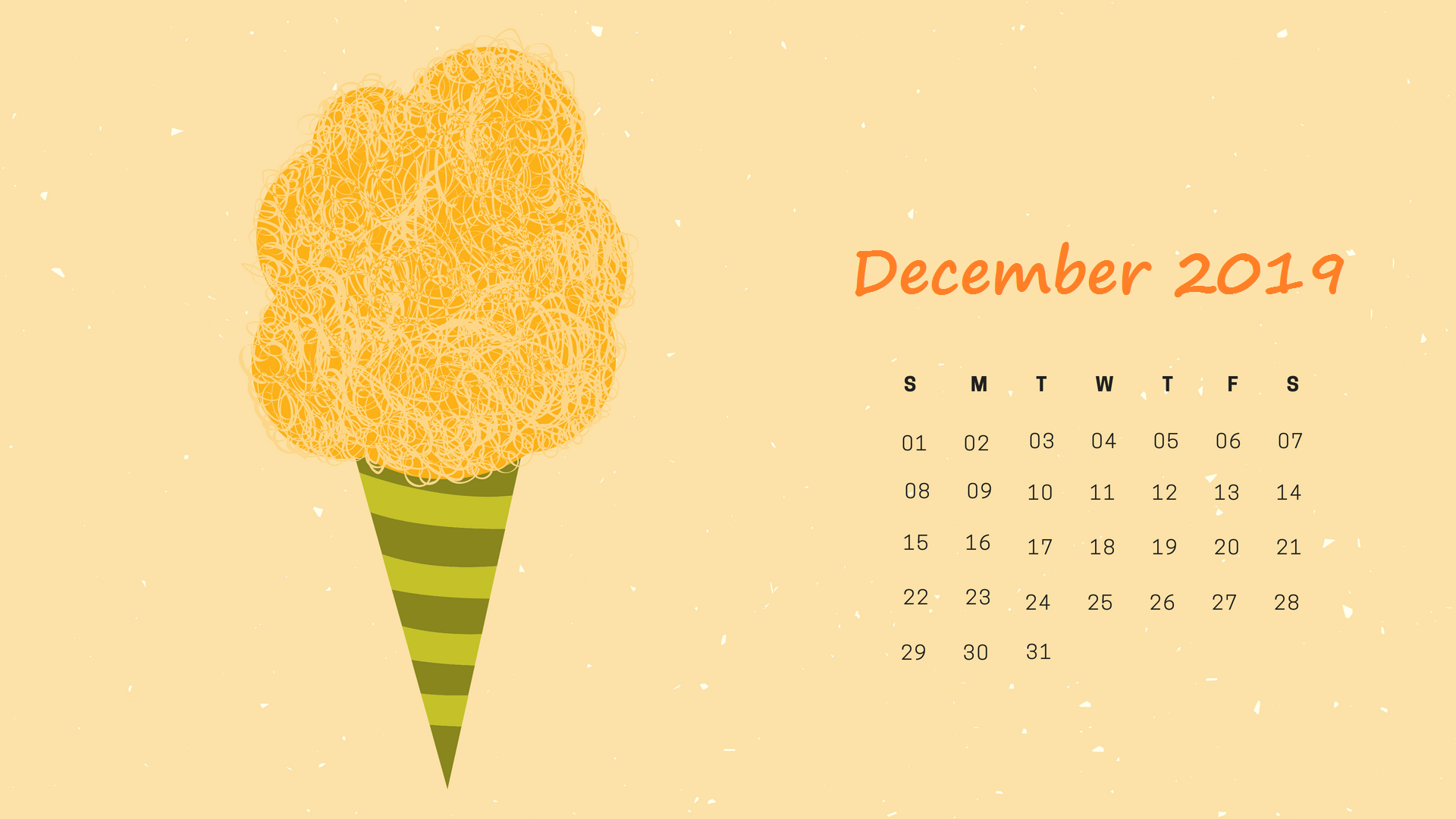 Calendario dicembre 2019 gelato, 1920x1080 Full HD, PC