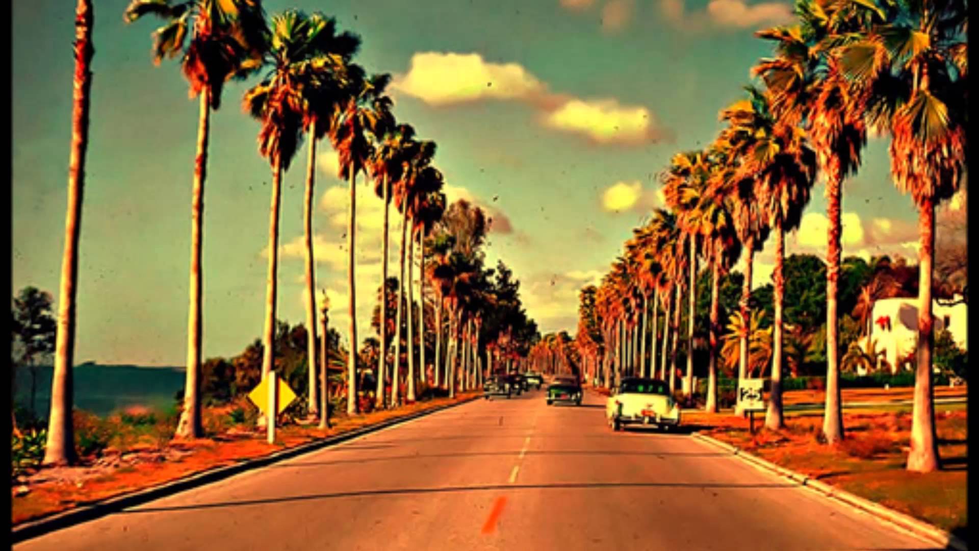 Strada con palme California, 1920x1080 Full HD, Laptop