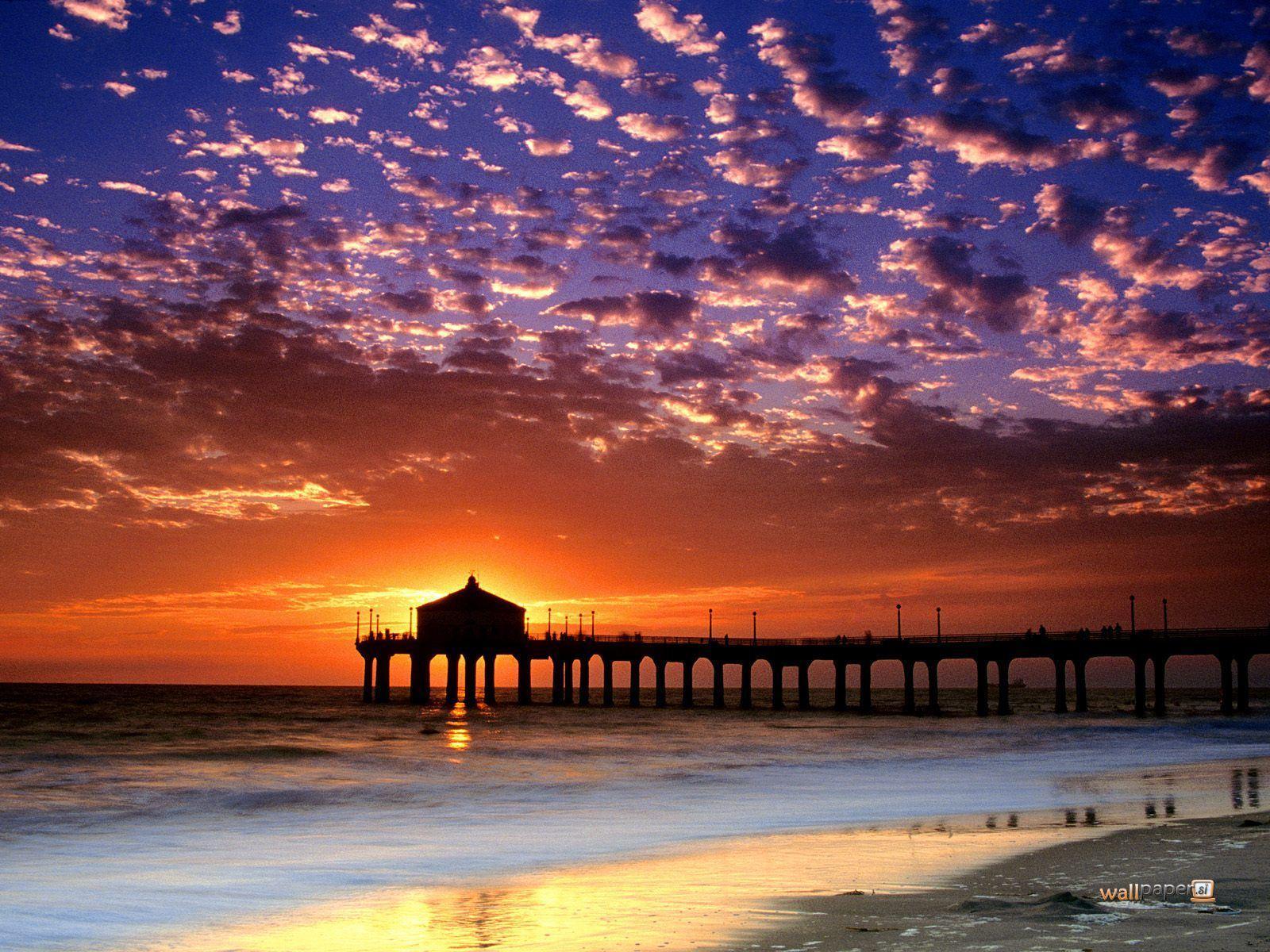 Molo spiaggia tramonto California, 1600x1200 HD, Lenovo Legion