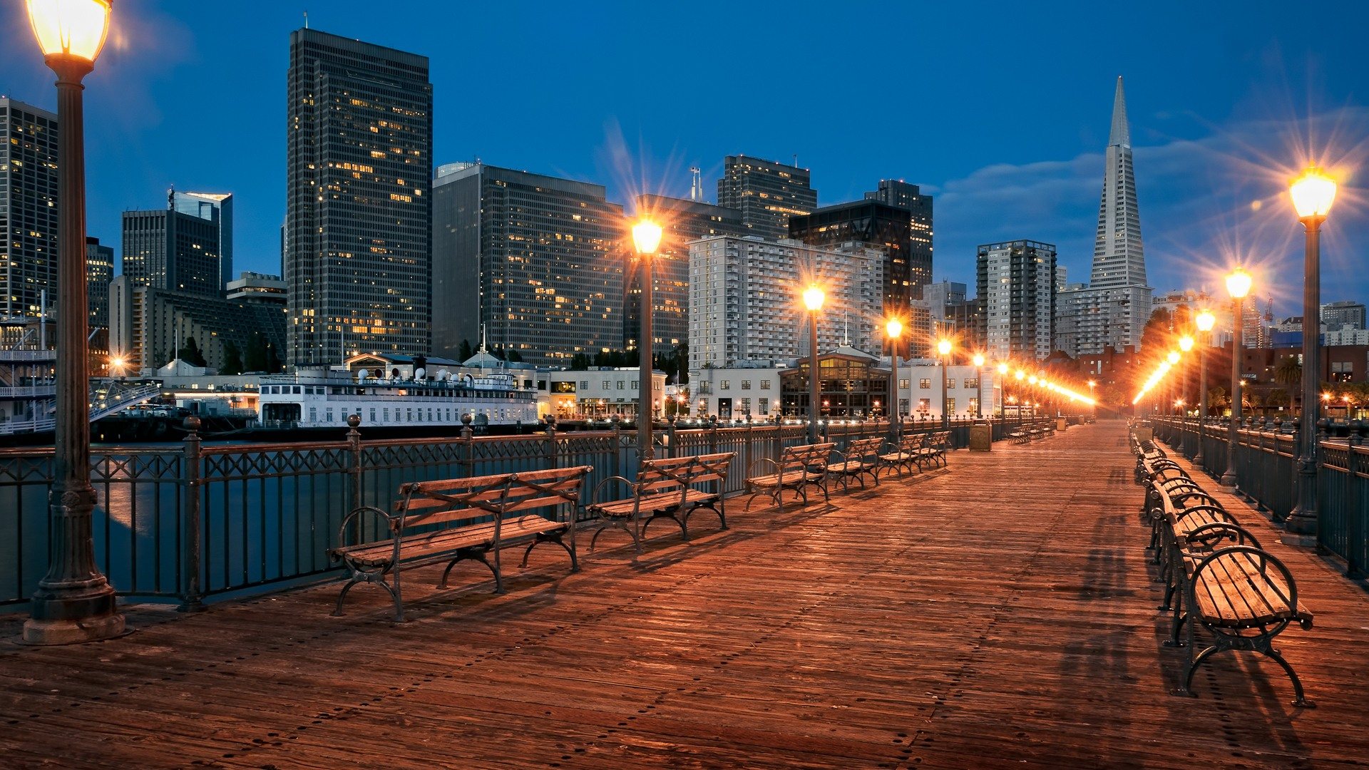 Molo con skyline San Francisco, 1920x1080 1080p, PC