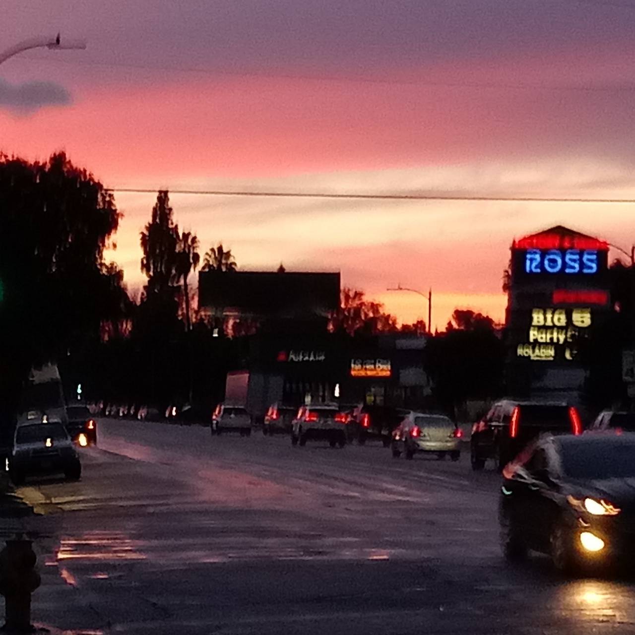 Strada al tramonto rosa California, 1280x1280 720p, PC