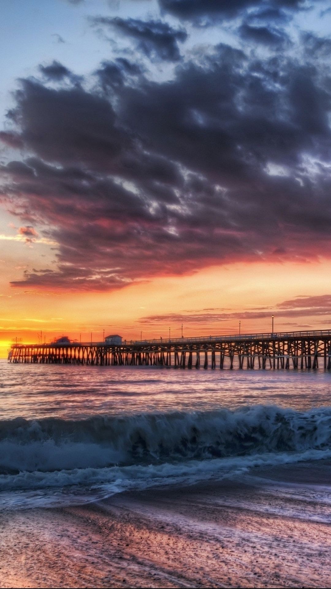 Molo al tramonto California, 1080x1920 Full HD Verticale, Smartphone
